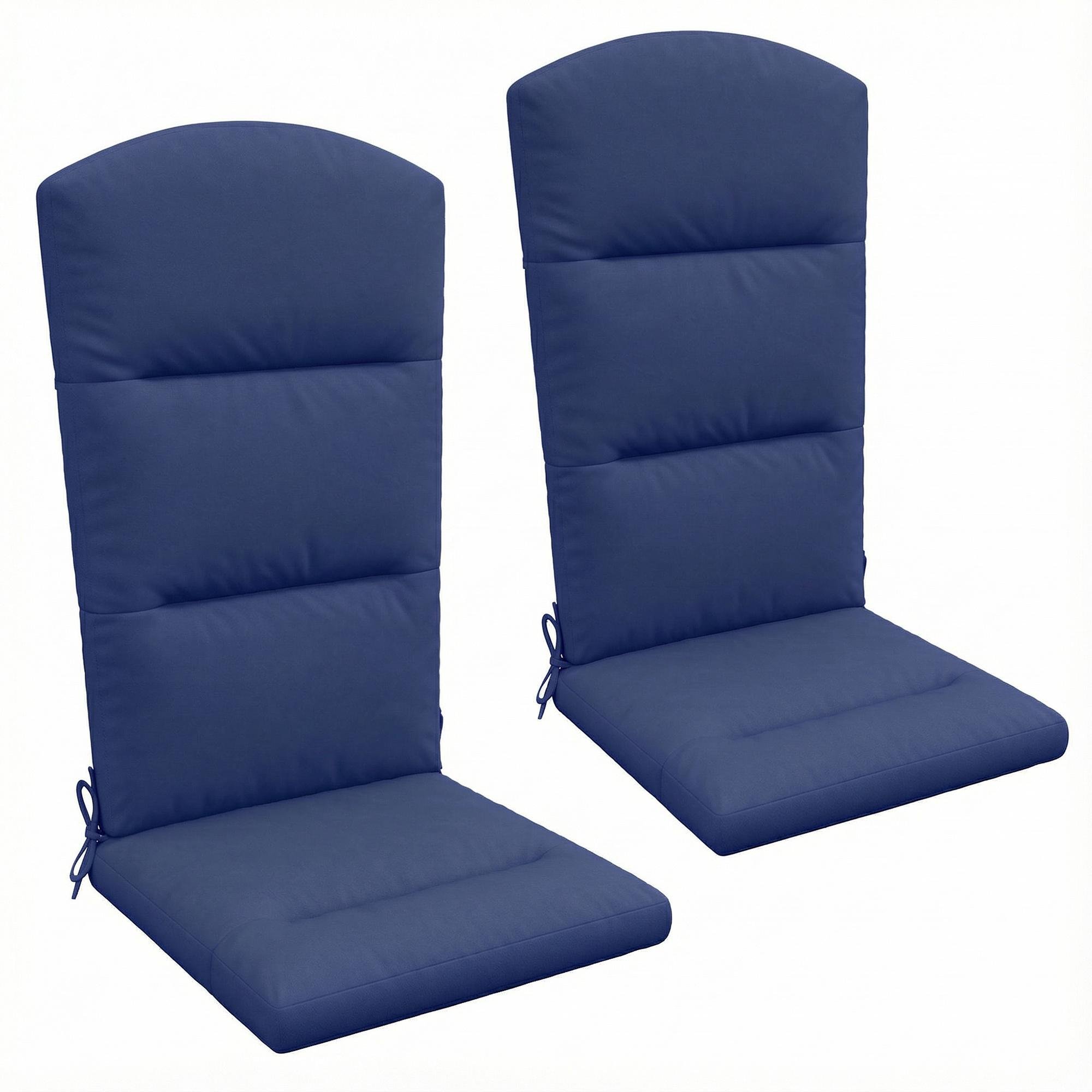 Navy Blue Adirondack Cushions with Ties, Set of 2
