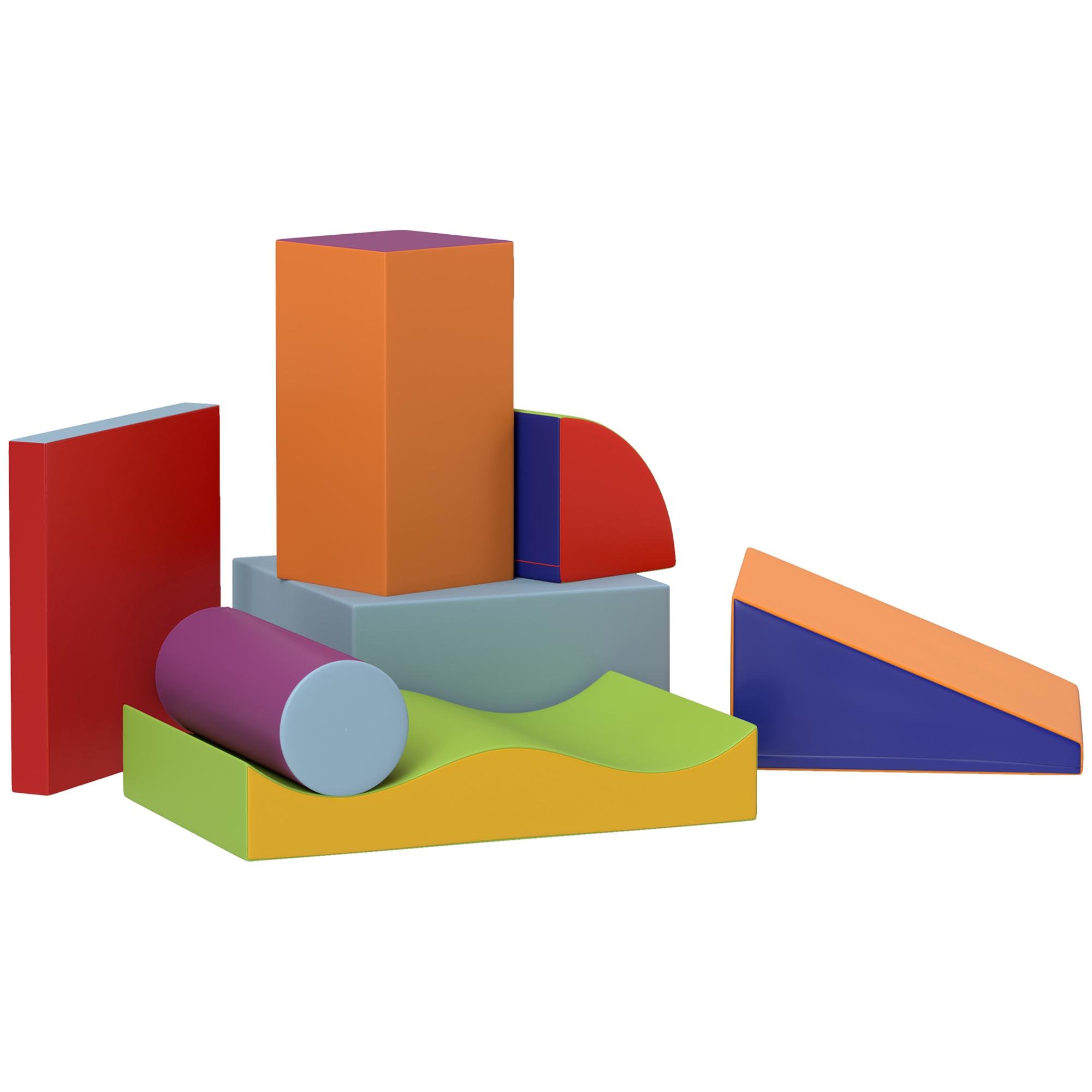 Multi Colour Foam Climbing Blocks for Toddlers, 7-Piece Set