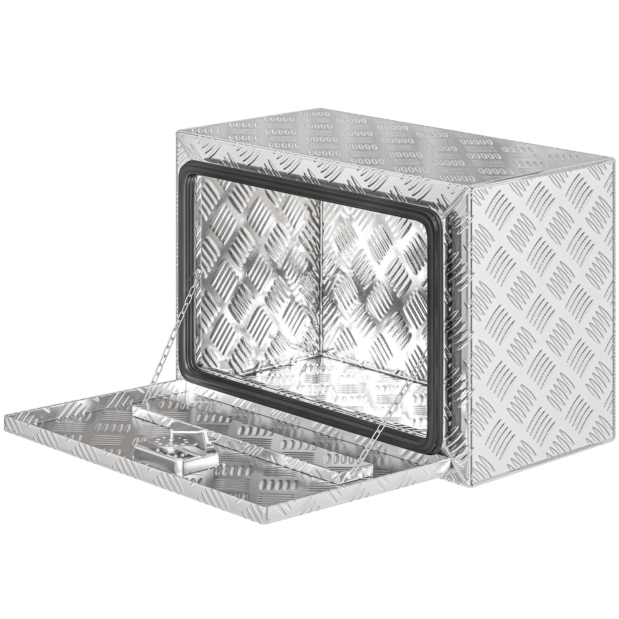 24 Inch Silver Aluminium Toolbox with 20 Gal Storage