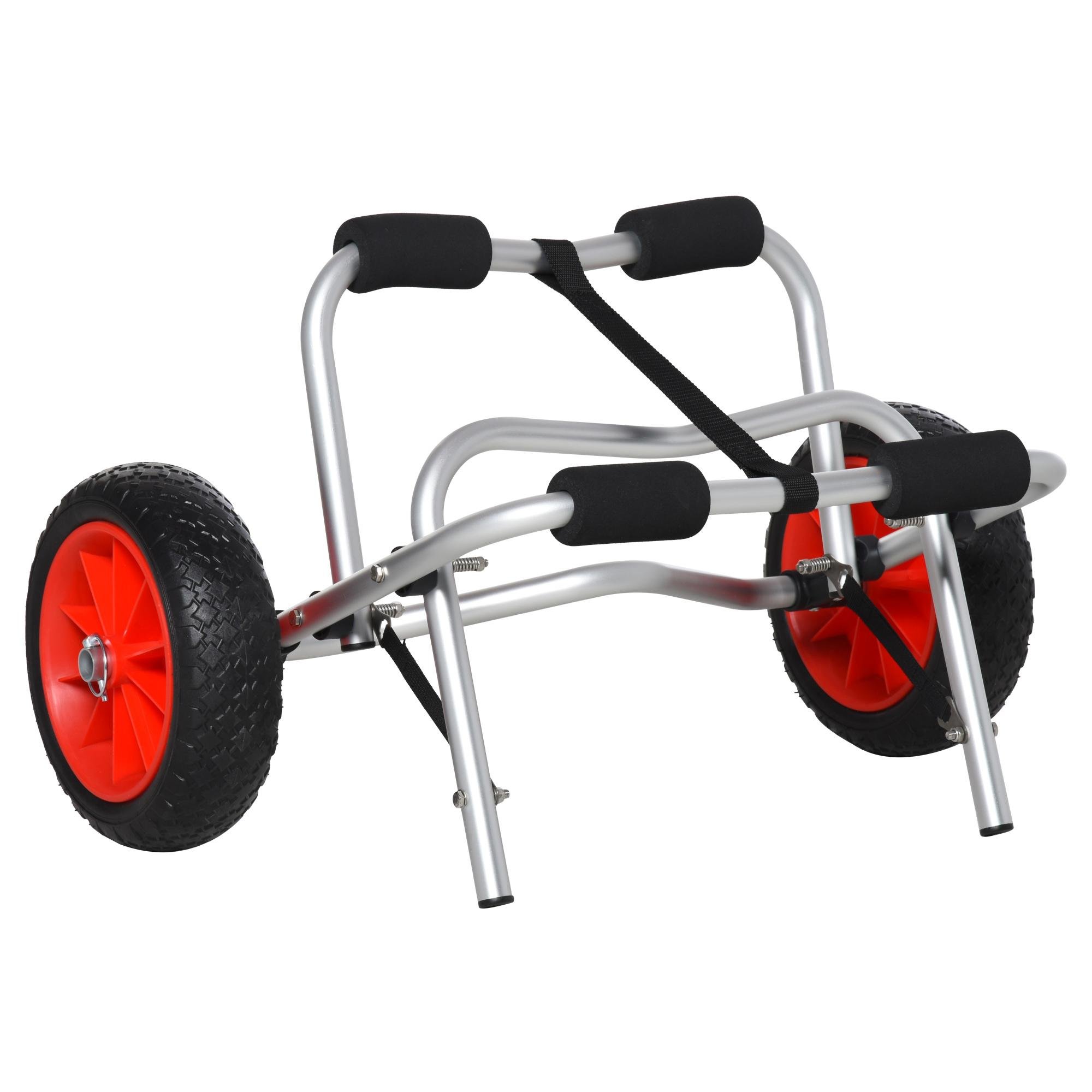 Silver Aluminum Kayak Cart with 165 lb Capacity