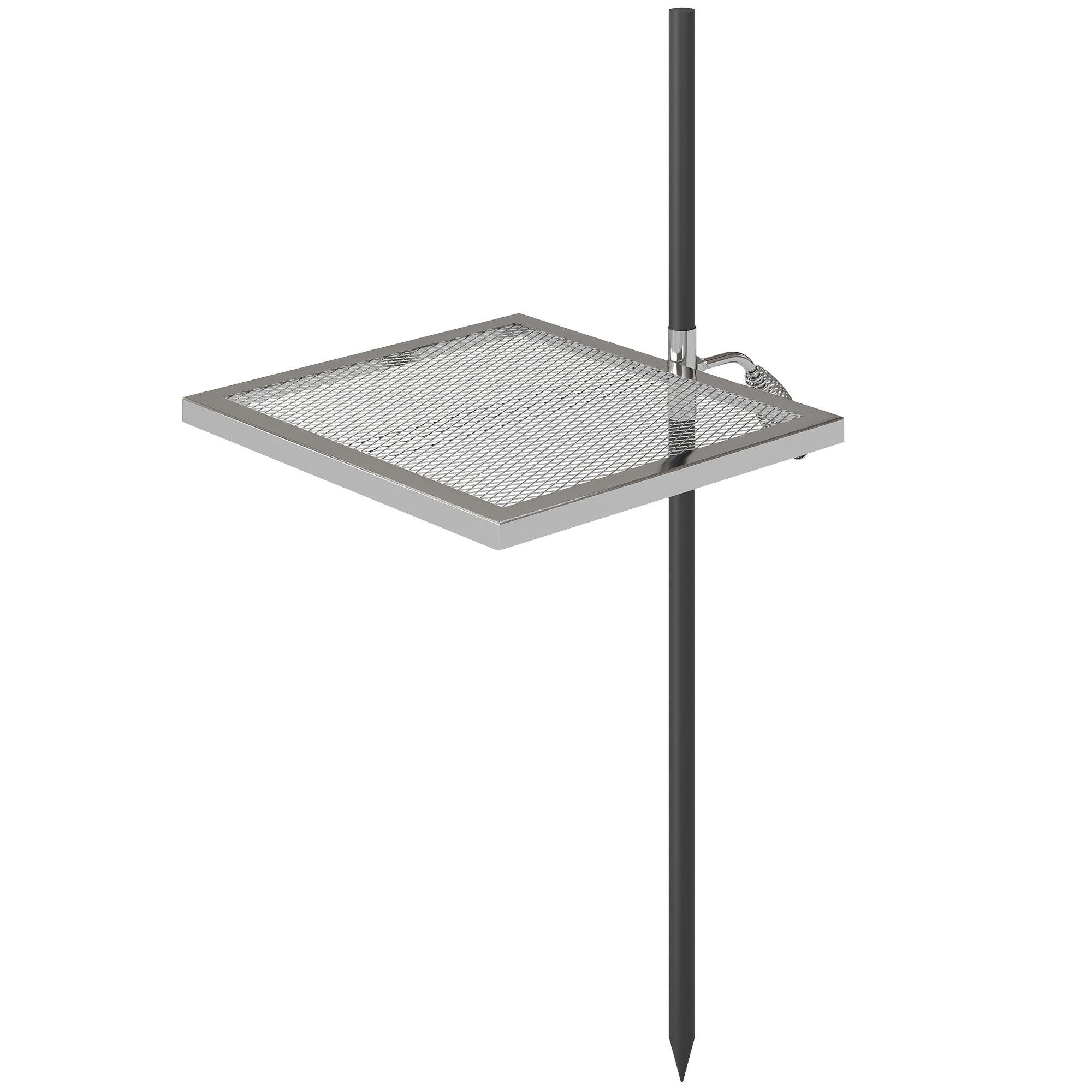 Silver Swivel Campfire Grill, 360° Adjustable Steel Grate