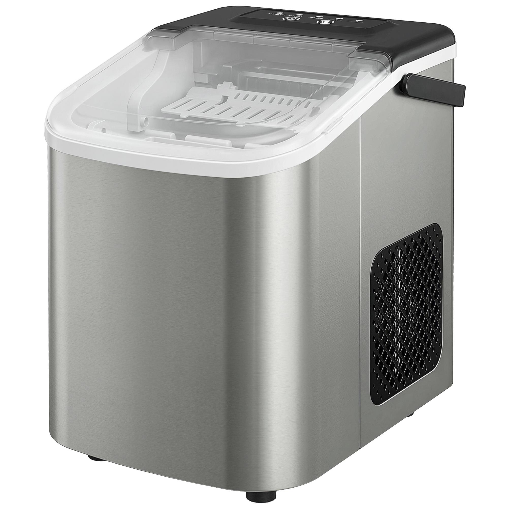 Silver Countertop Ice Maker, Self-Cleaning 2 Sizes