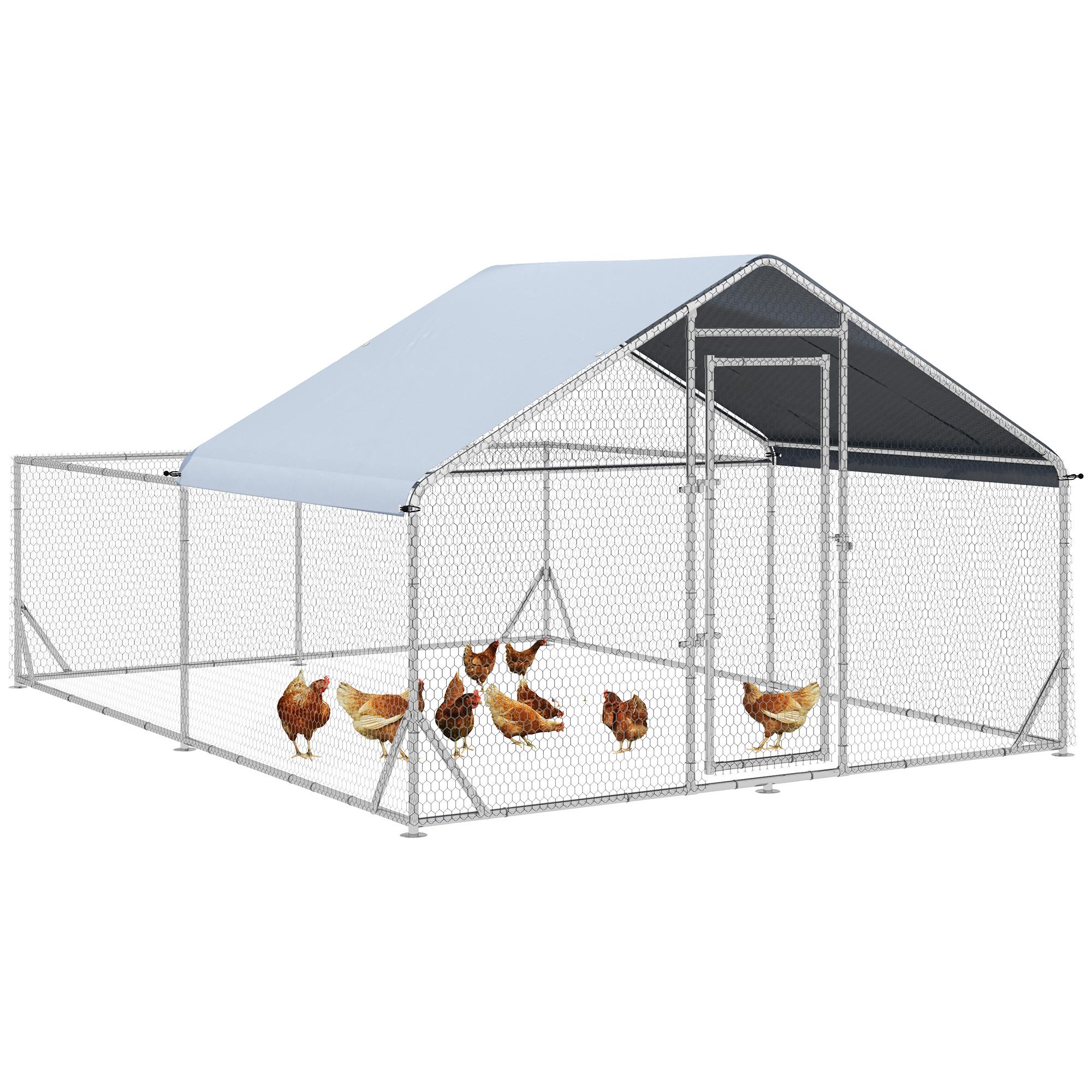 12 m2 Covered Chicken Run with Walk-In Door