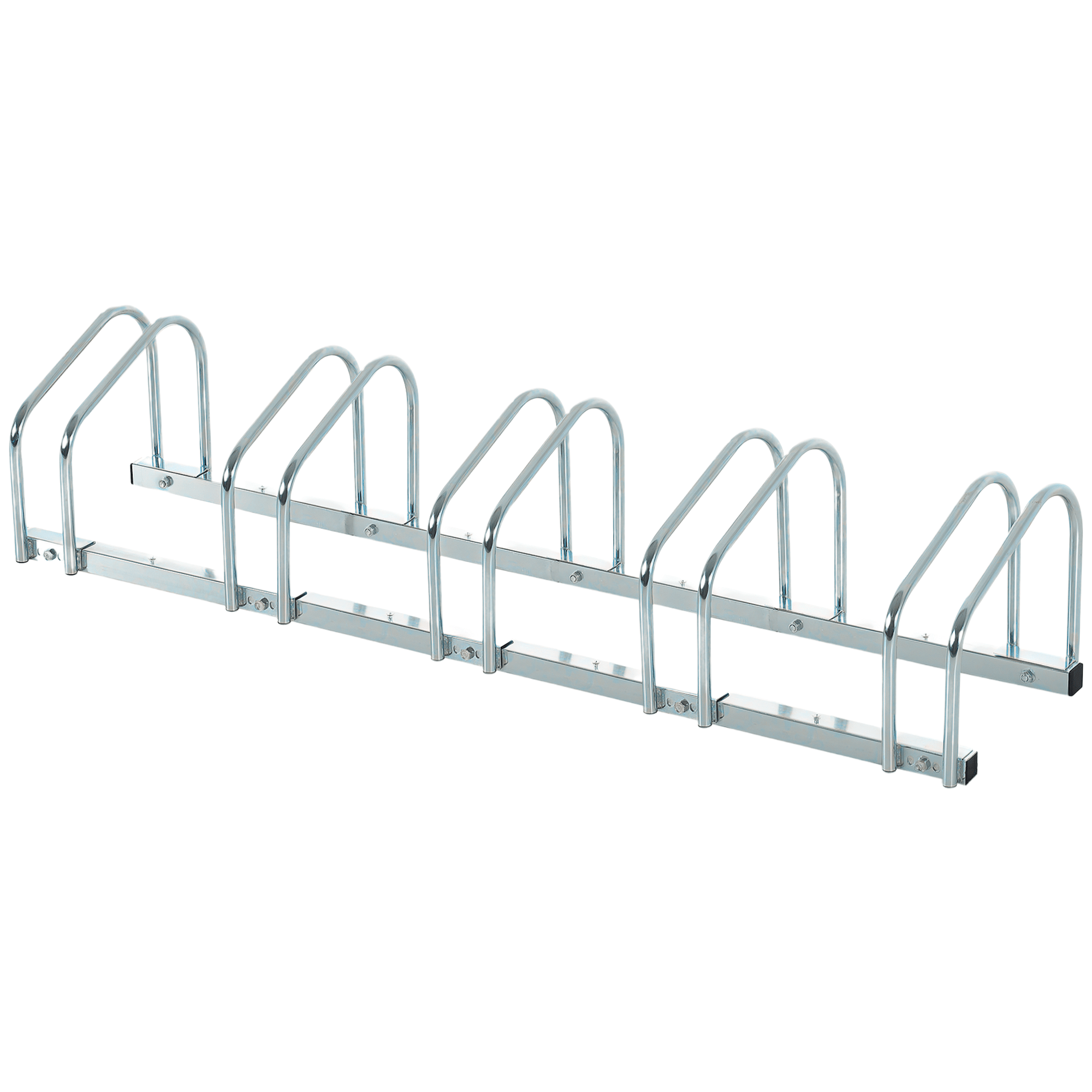Silver Five Bike Floor Rack, Steel Storage Stand