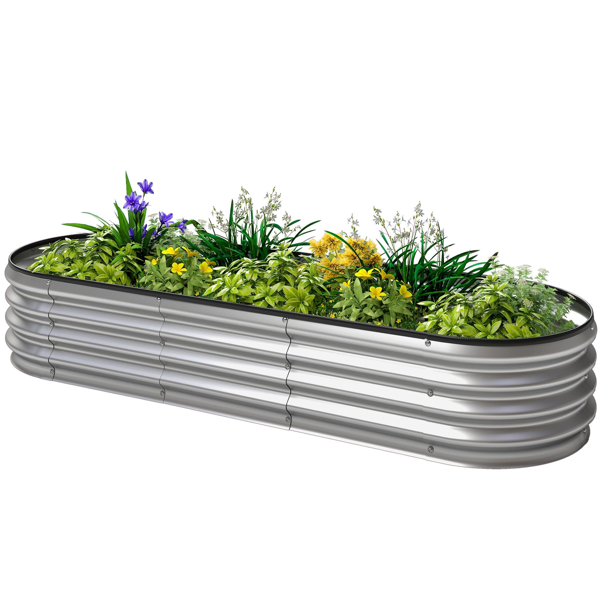 6 foot silver planter - Galvanised Raised Garden Bed