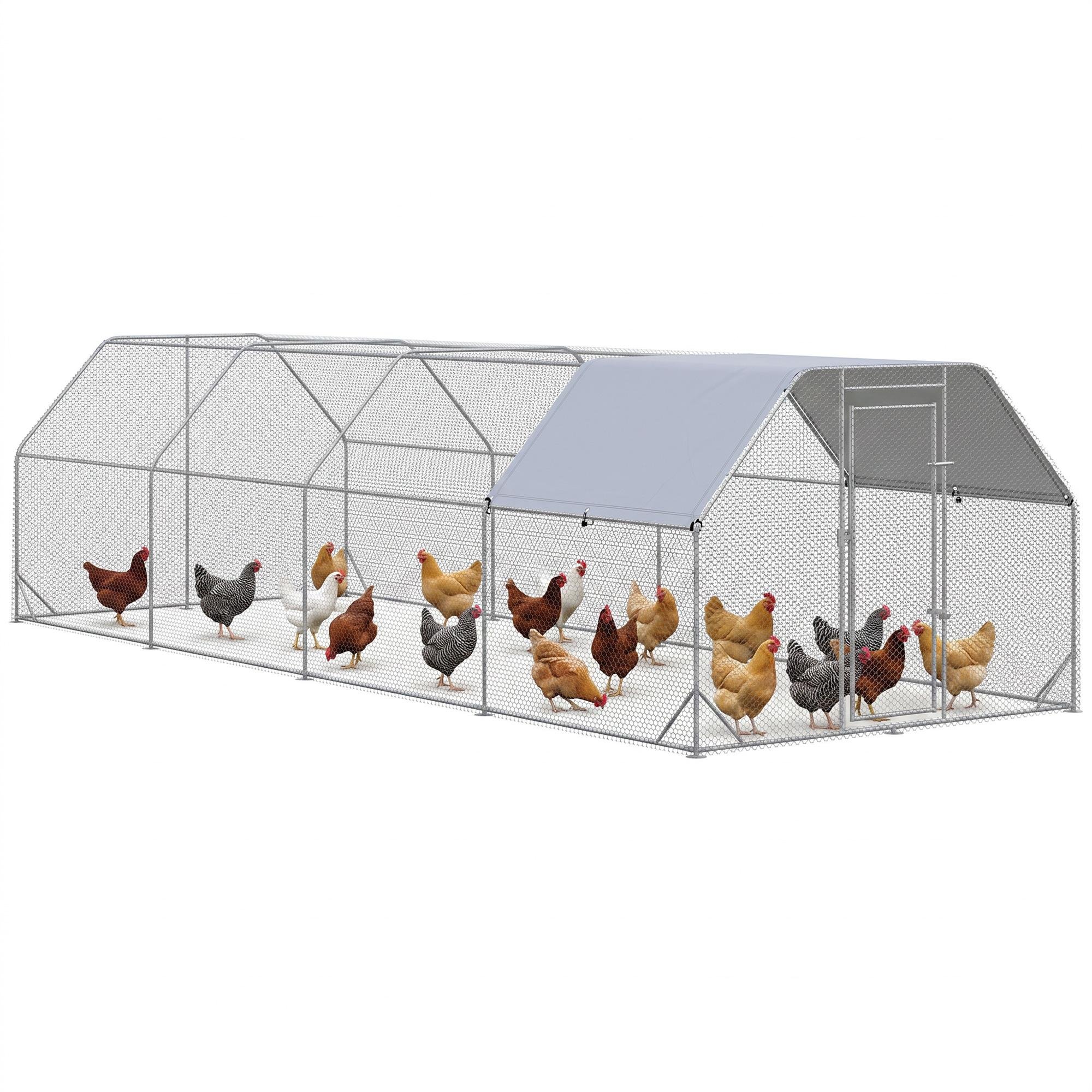 229 sq ft chicken run with UV-resistant cover