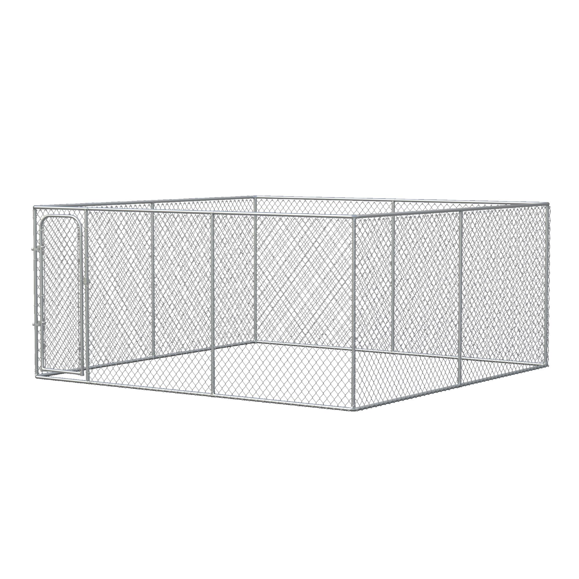 Silver Galvanized Outdoor Kennel, 13.1' Dog Playpen