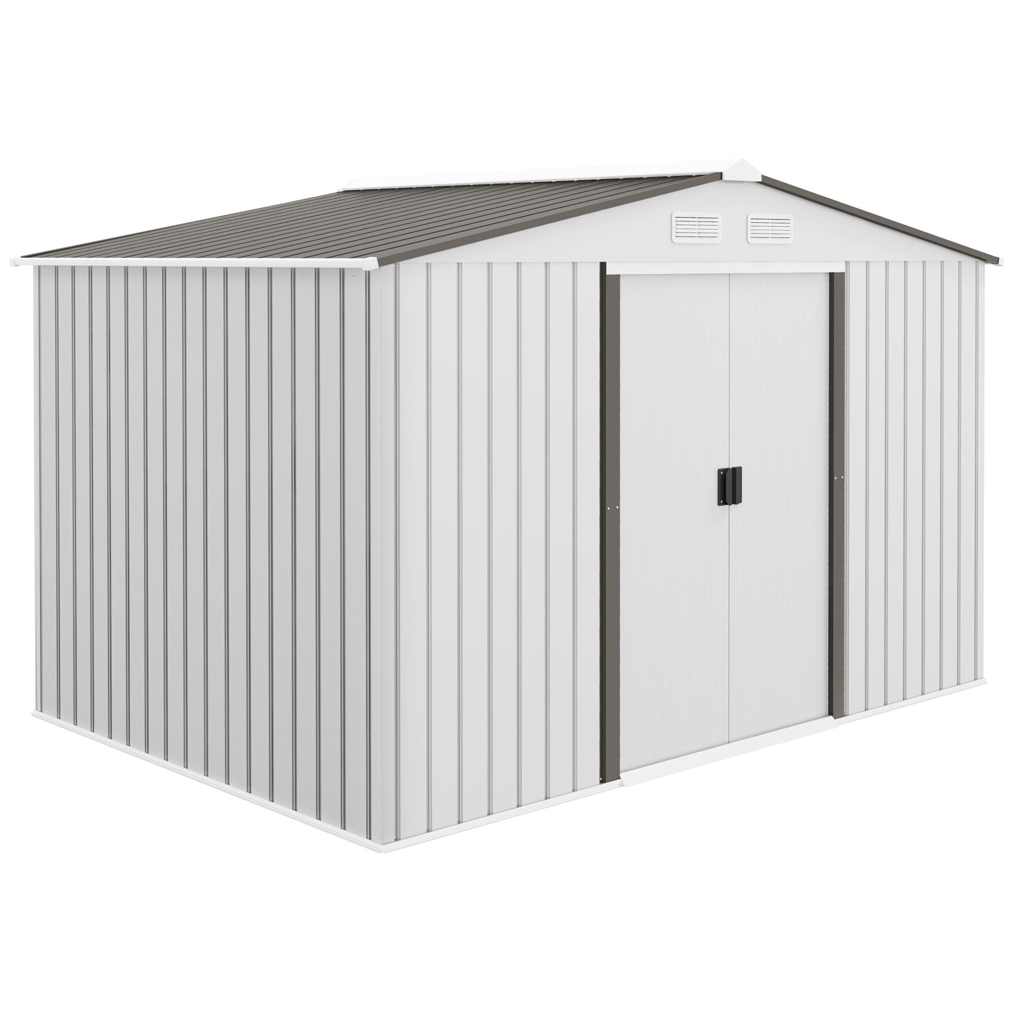 Silver 9x6 Metal Shed with Foundation Kit