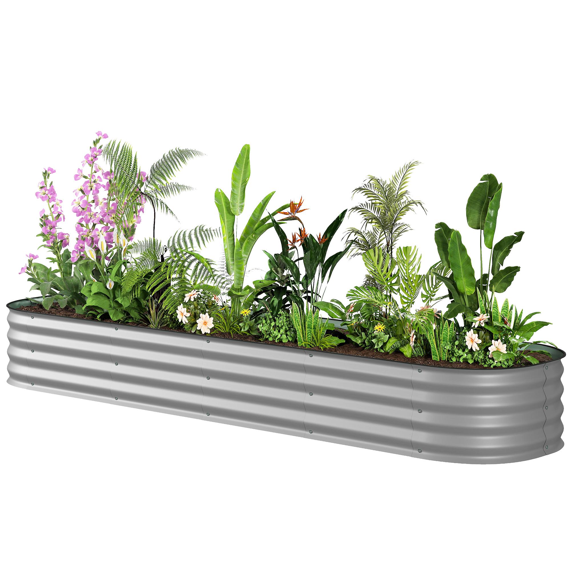 7.9 Foot Silver Planter with Modular Design