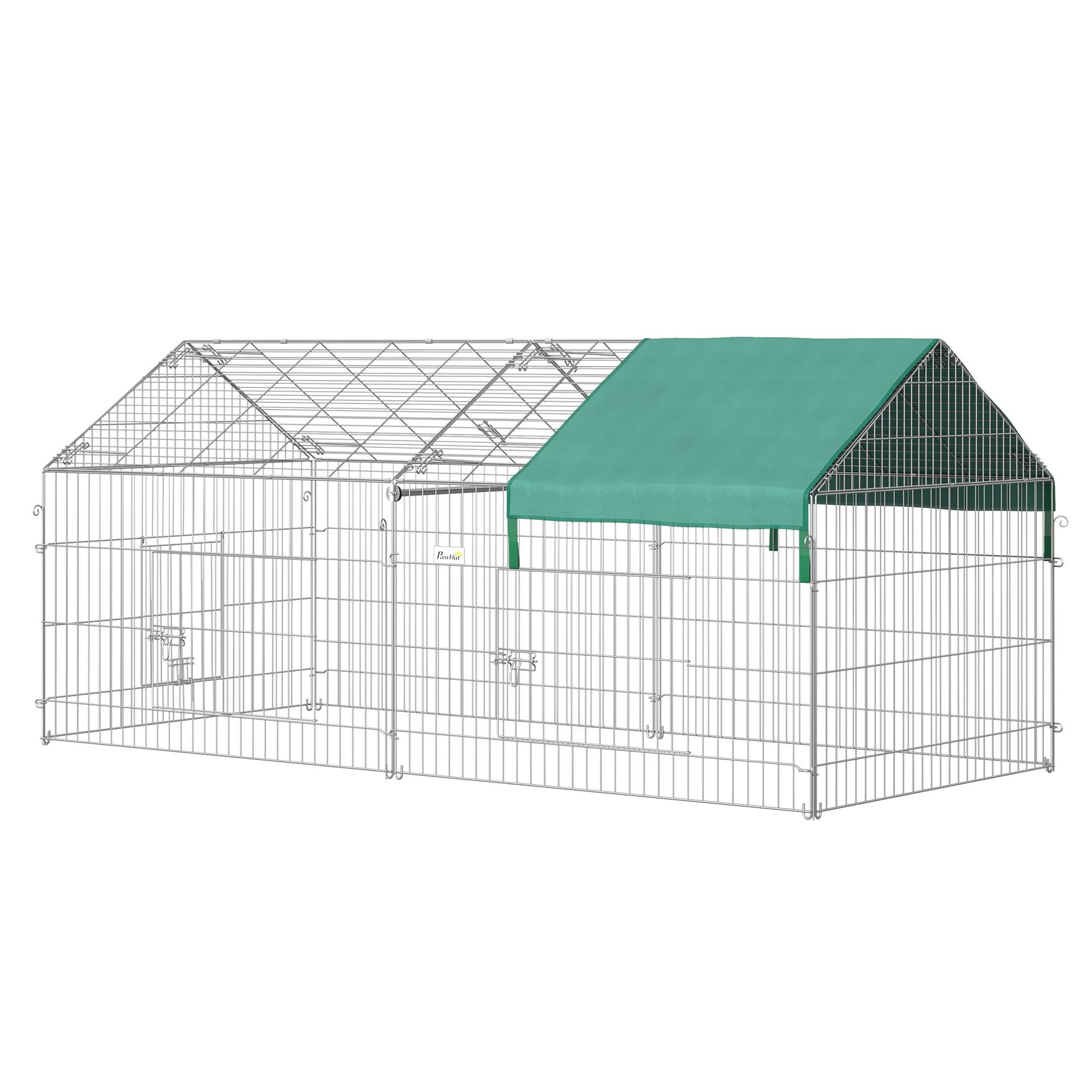 Silver Metal Animal Run with Green Cover, 86.6 in