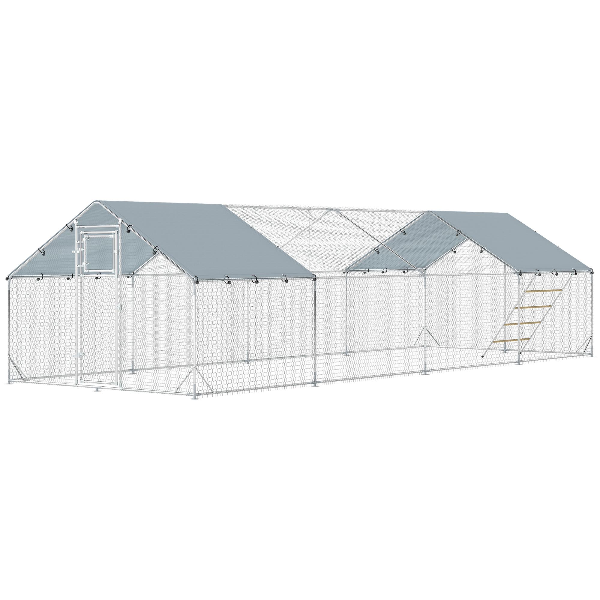 258 sq ft chicken run with waterproof UV-resistant cover