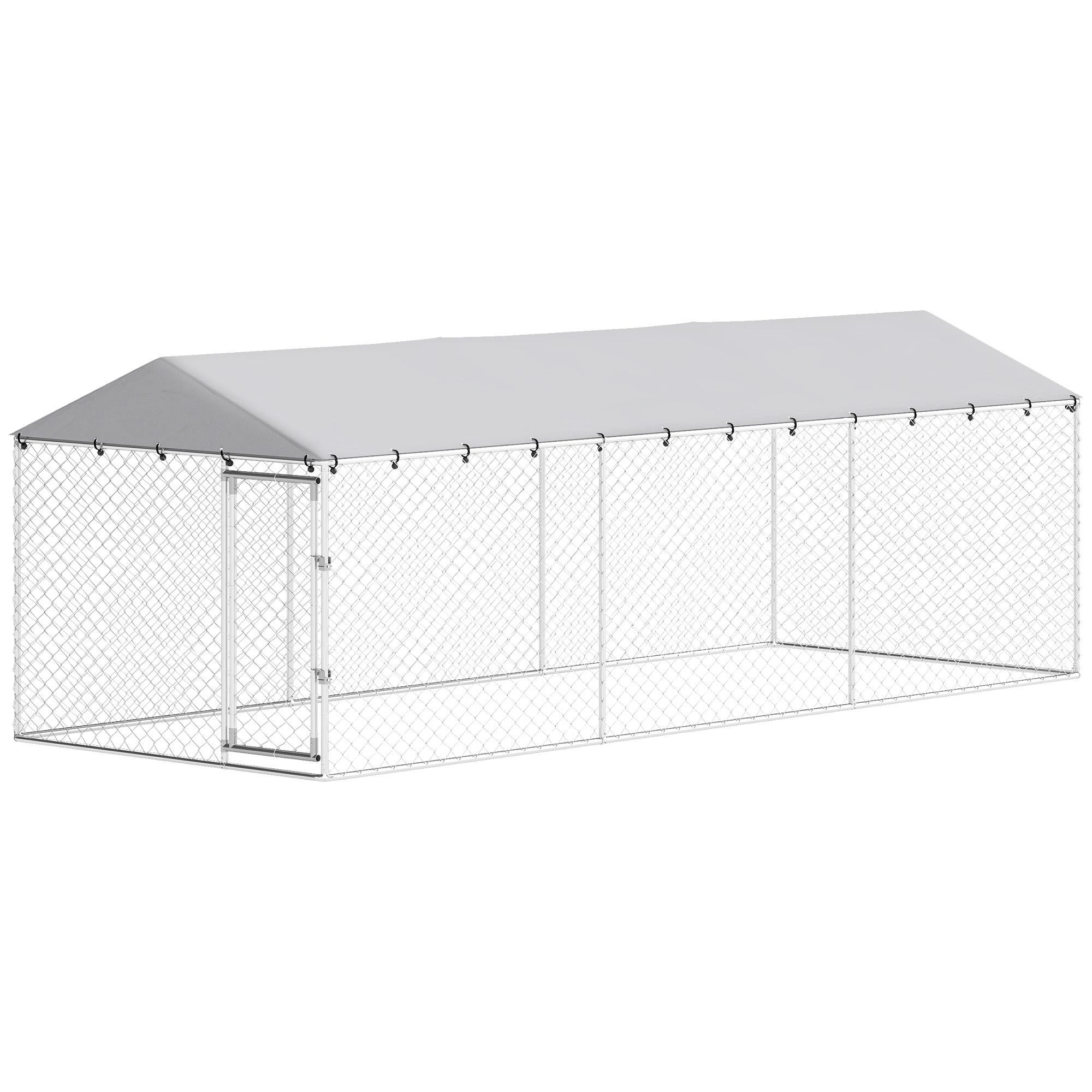 149 sq ft silver kennel with Waterproof Cover