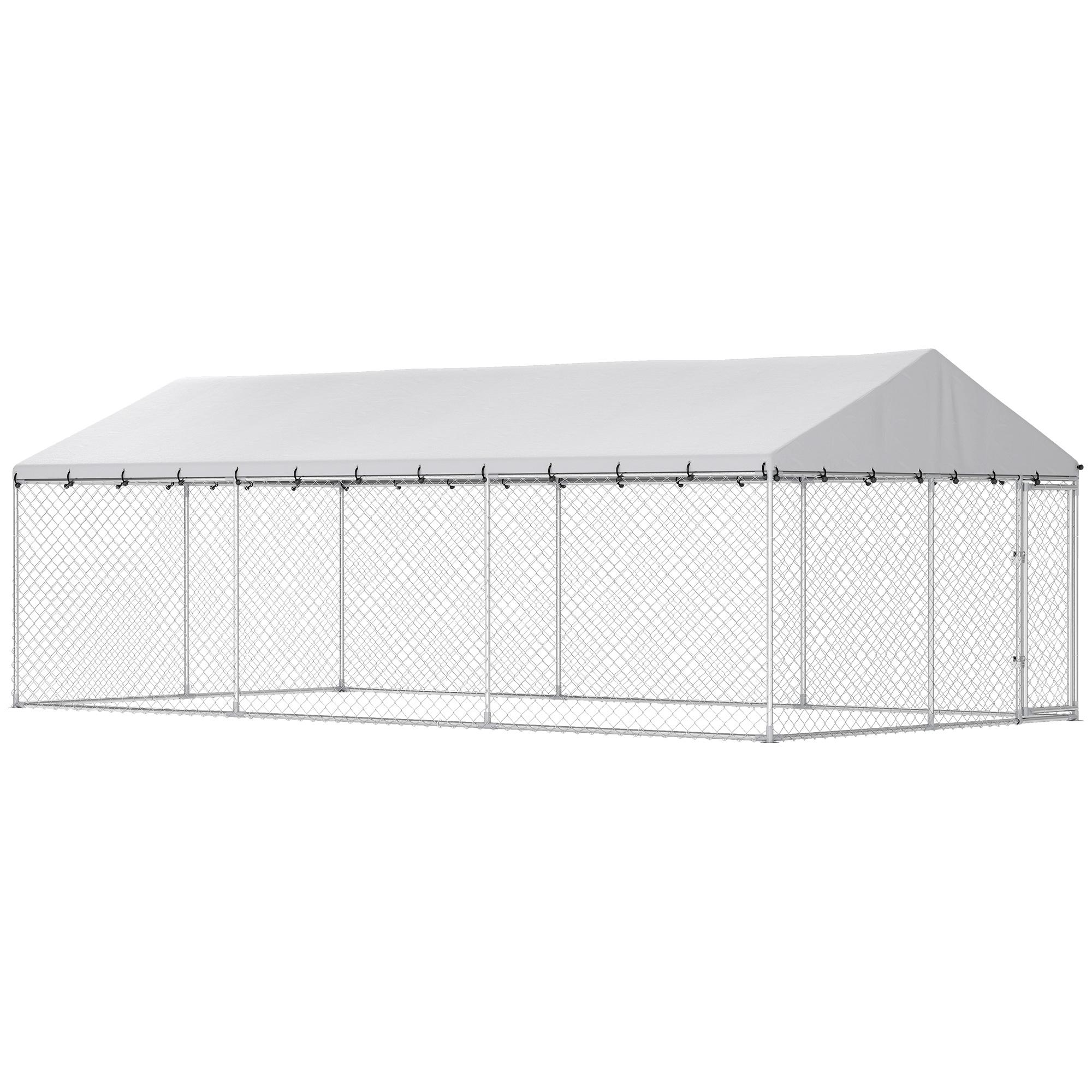 194 sq ft dog kennel with galvanized steel frame and roof