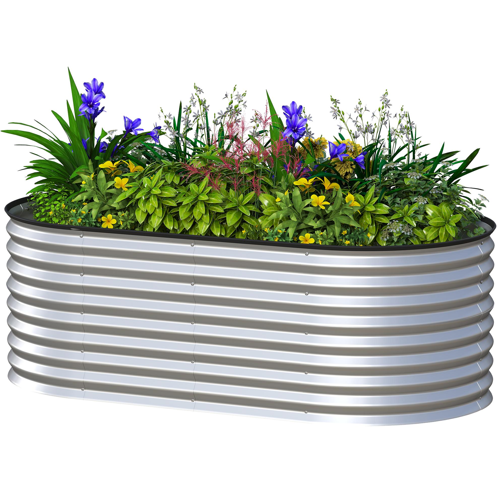 Silver 5 x 2.5 Planter with Open Bottom, 22 in High