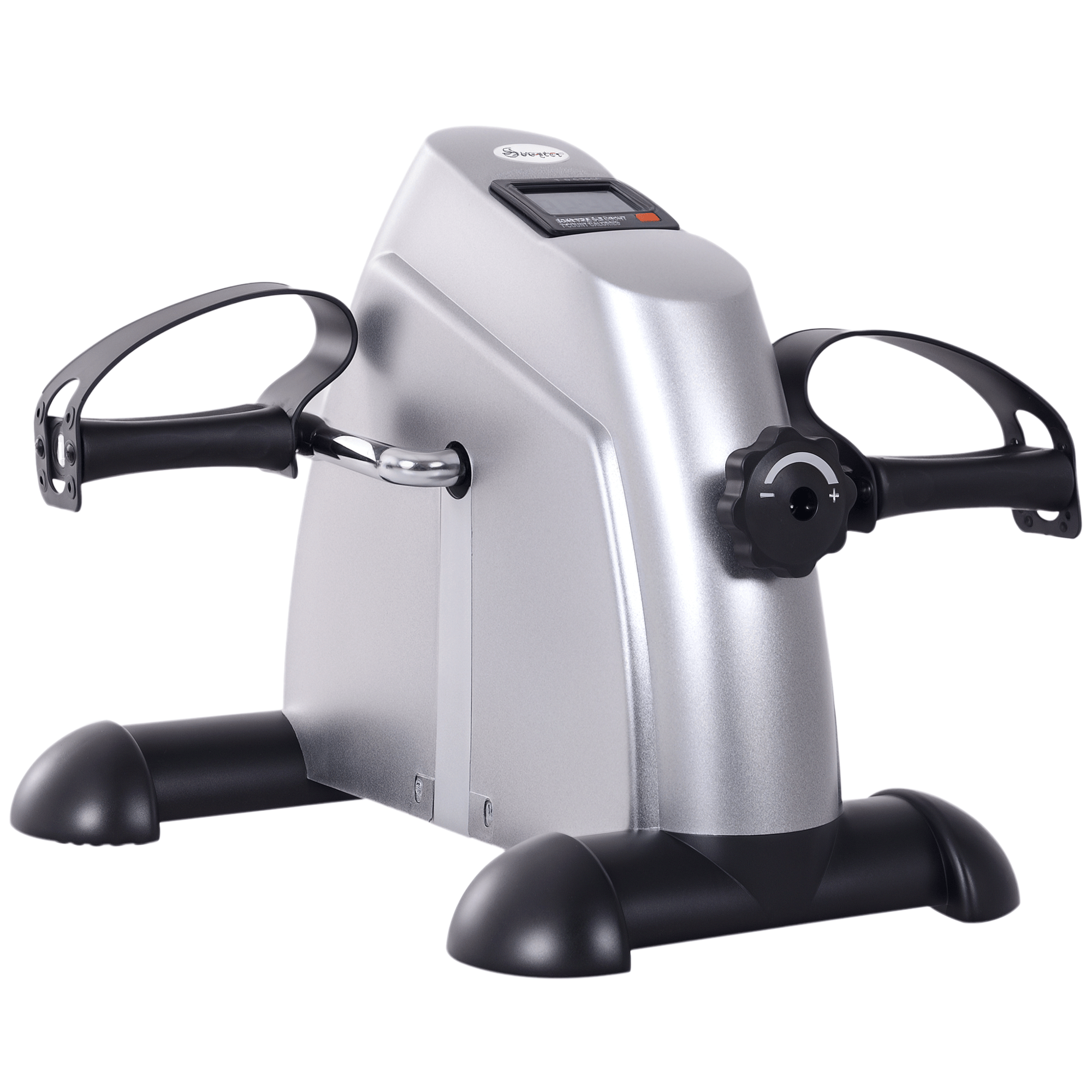 Silver Steel Pedal Exerciser with LCD Display for Home