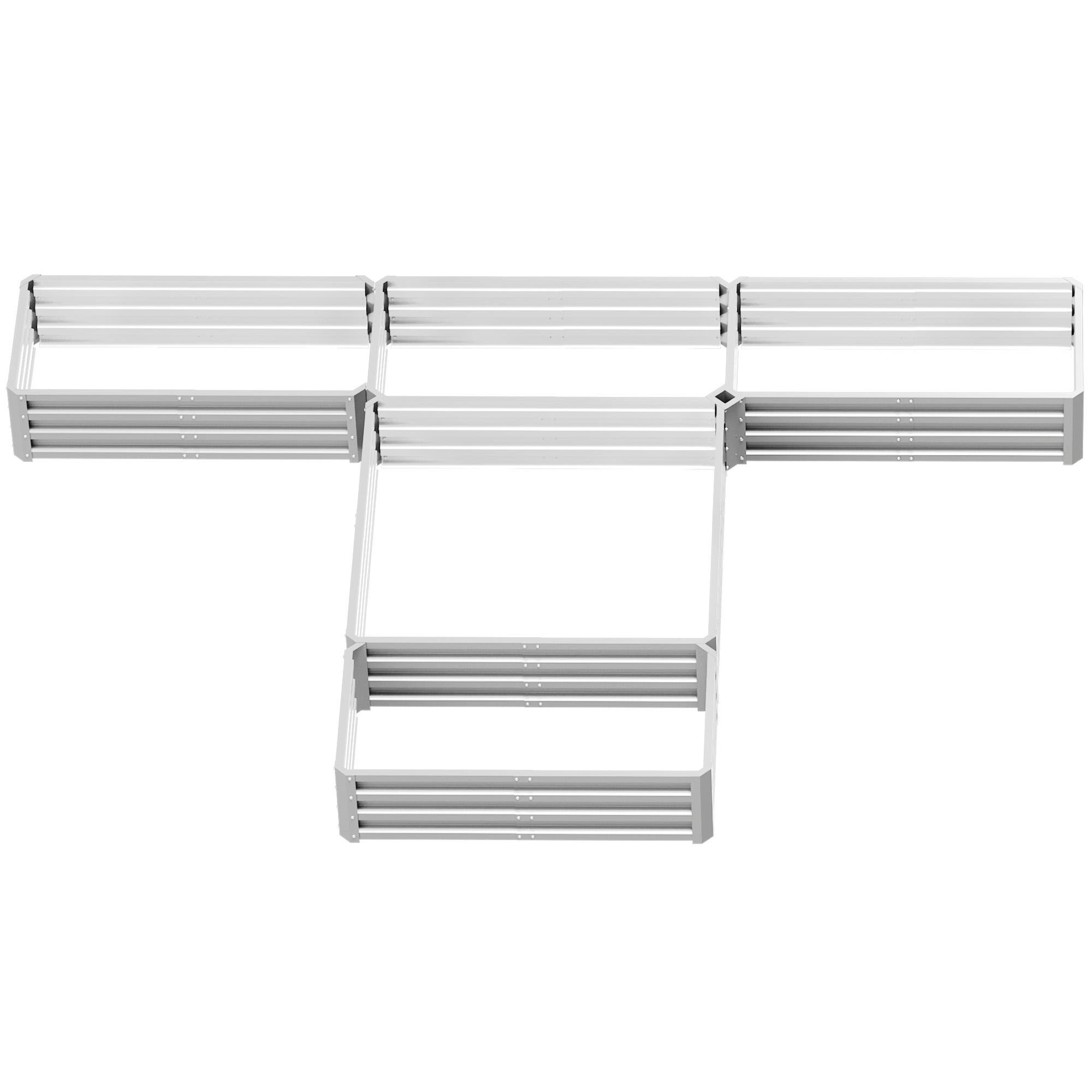 Silver U Shape Garden Bed, Open-Bottom Outdoor Planter