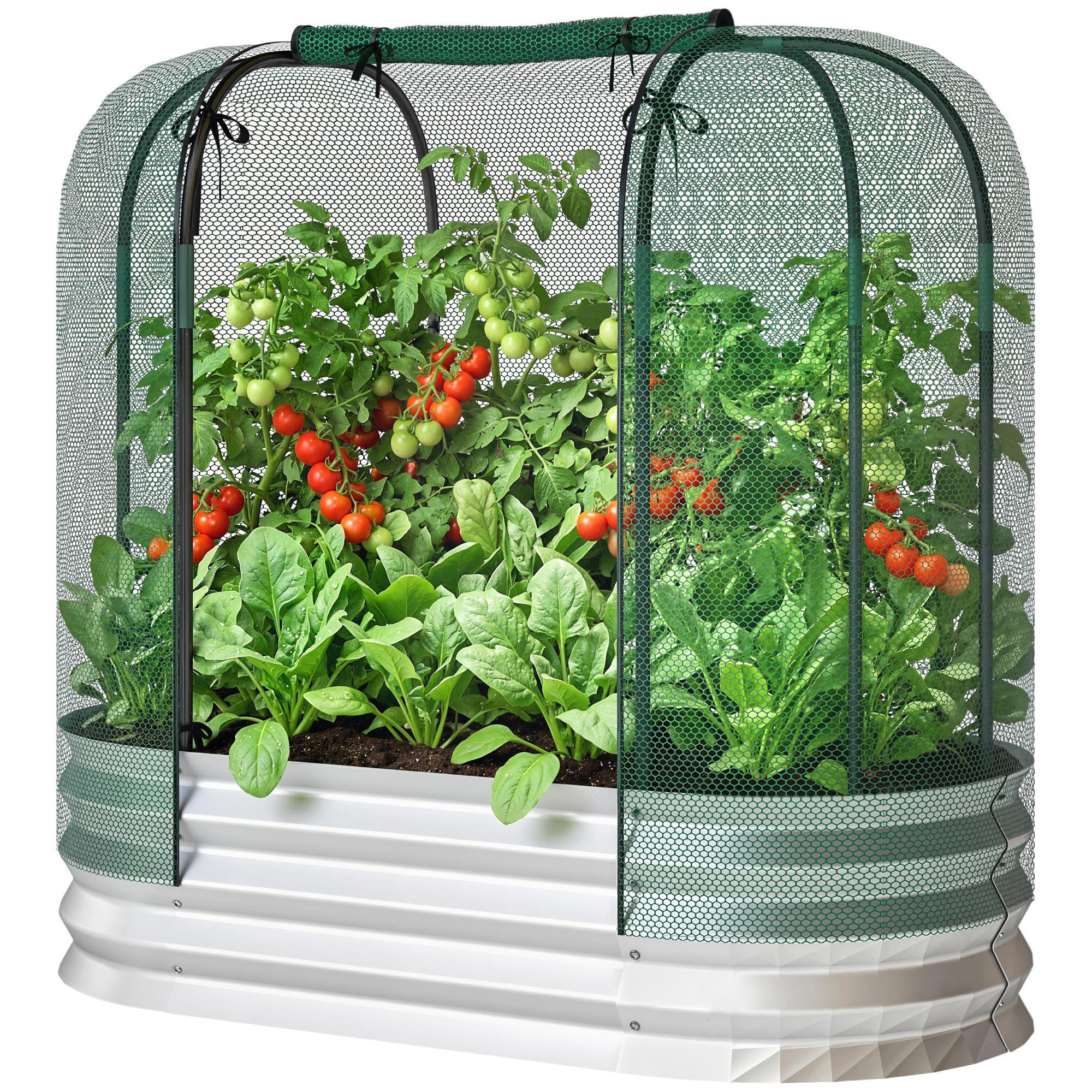 Silver Crop Cage Planter for Vegetables, Flowers and Herbs
