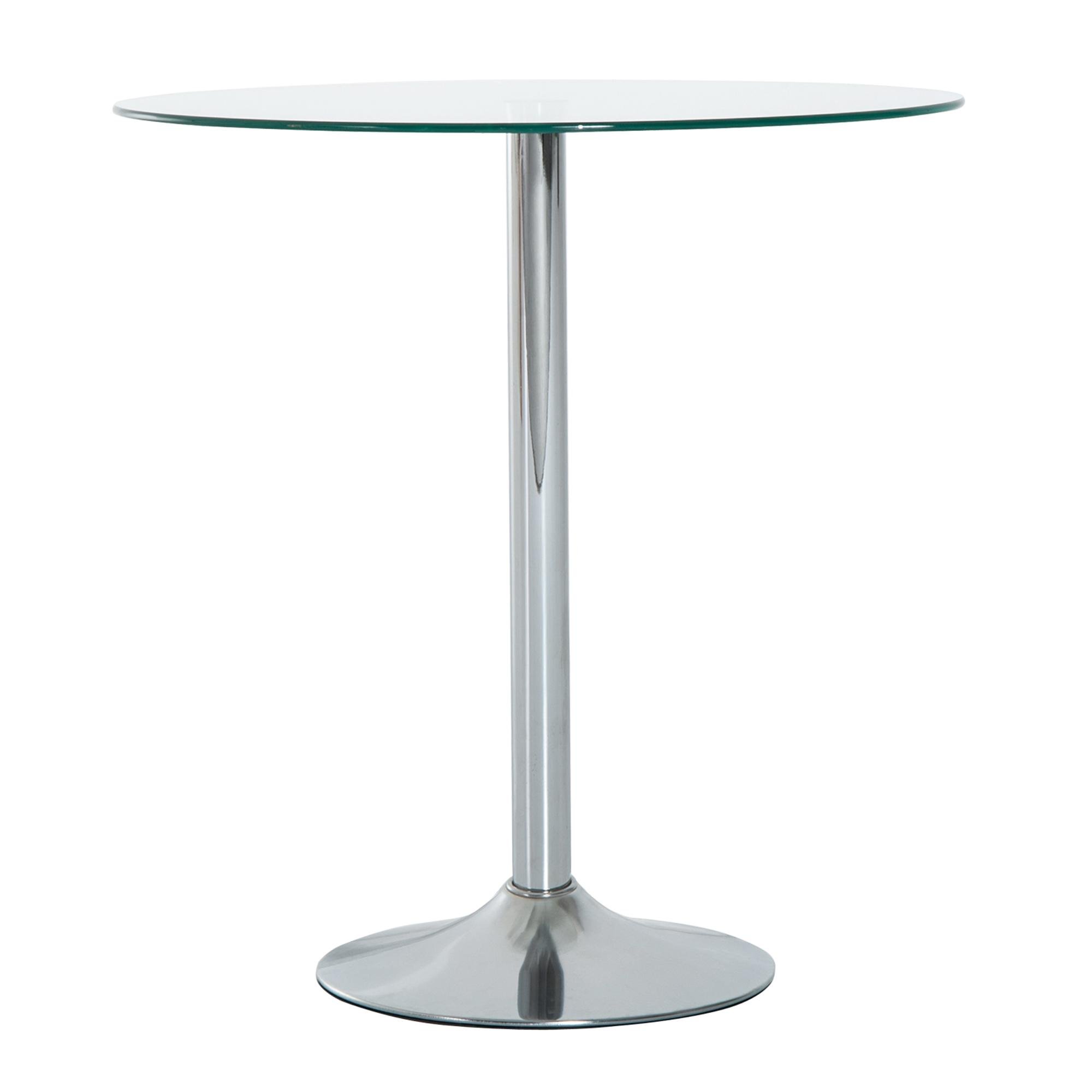 Silver 70 cm Glass Table with Tempered Glass Top