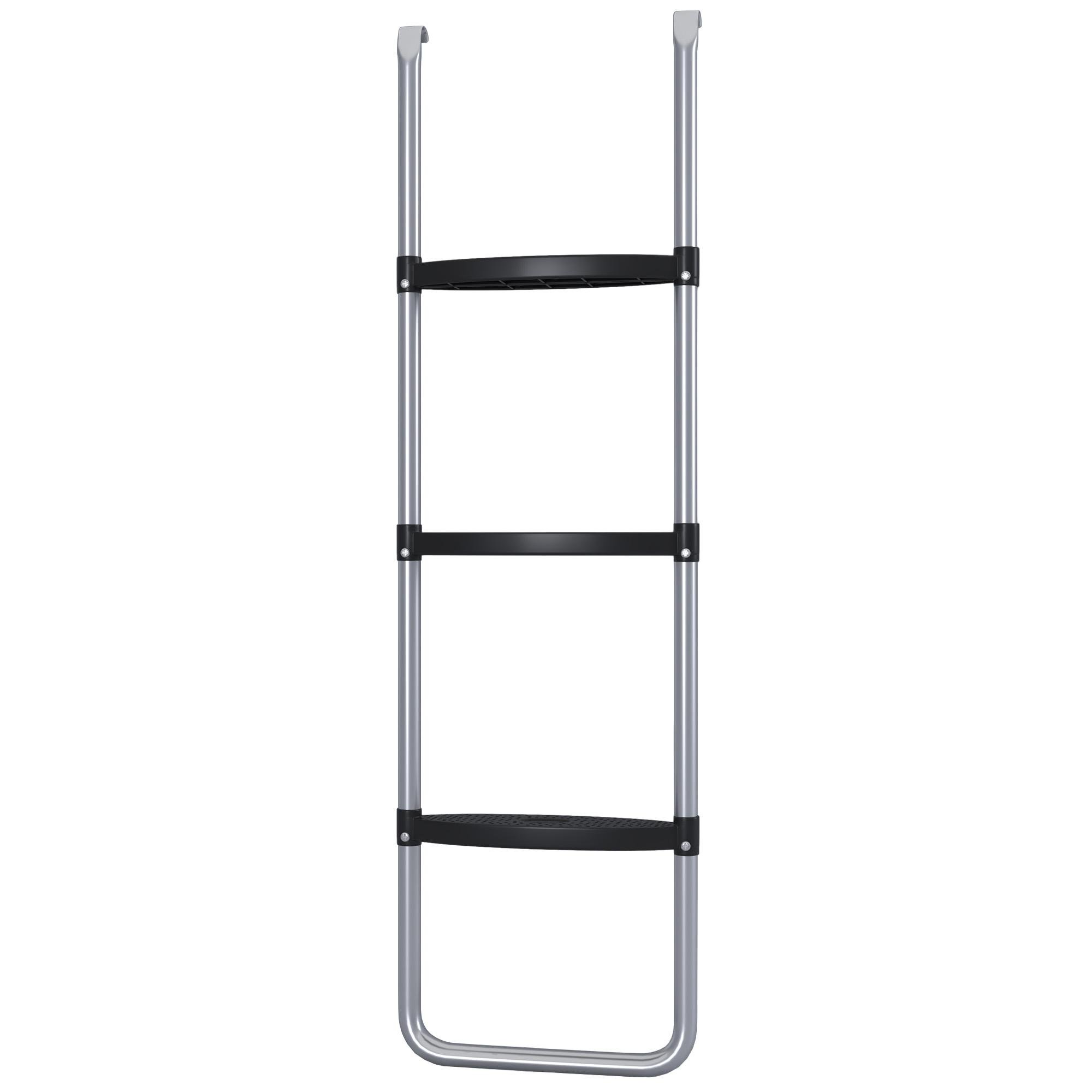 43 Inch Galvanised Trampoline Ladder, 2/3-Step Outdoor Use