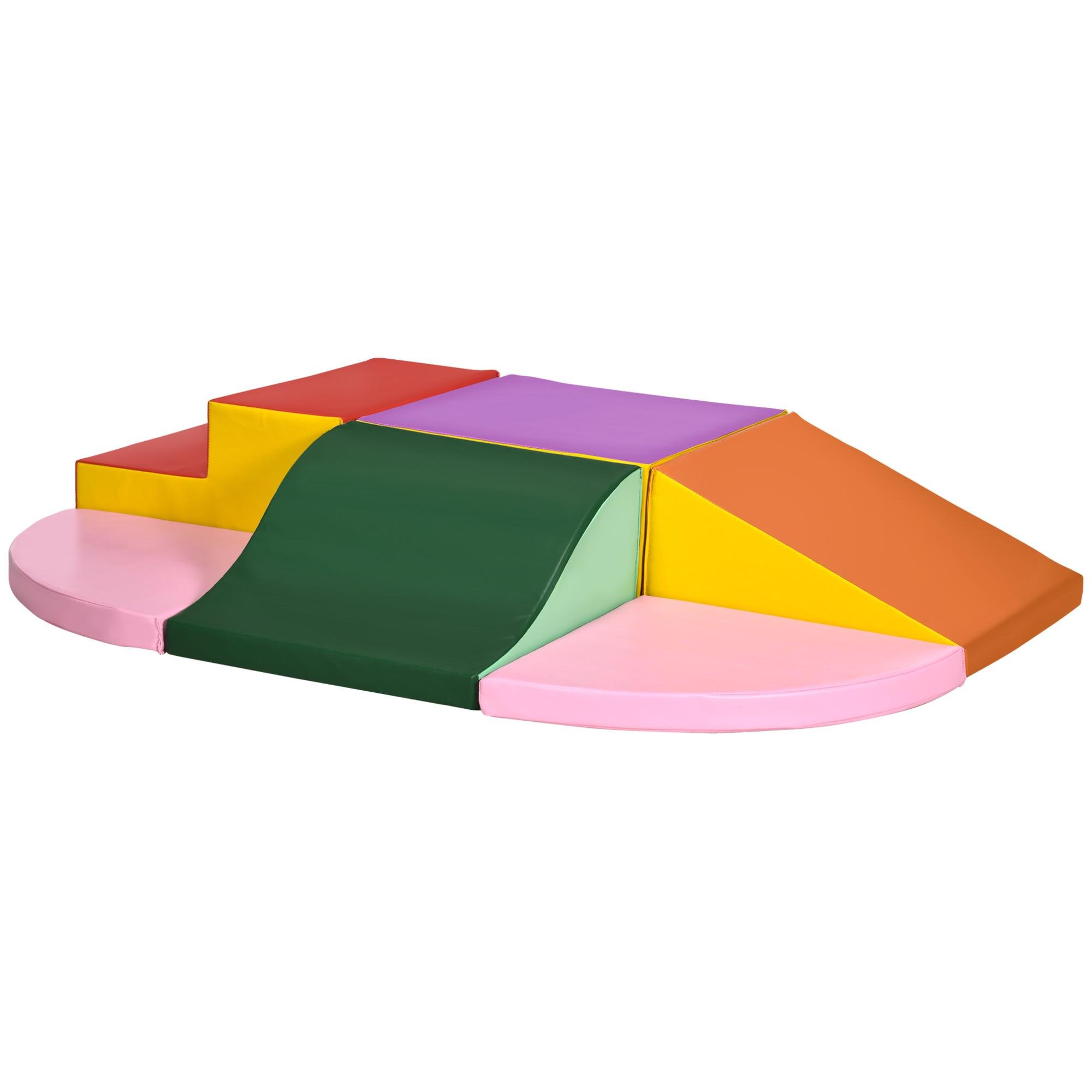 red pink foam toddler set - 6-piece modular play for toddlers