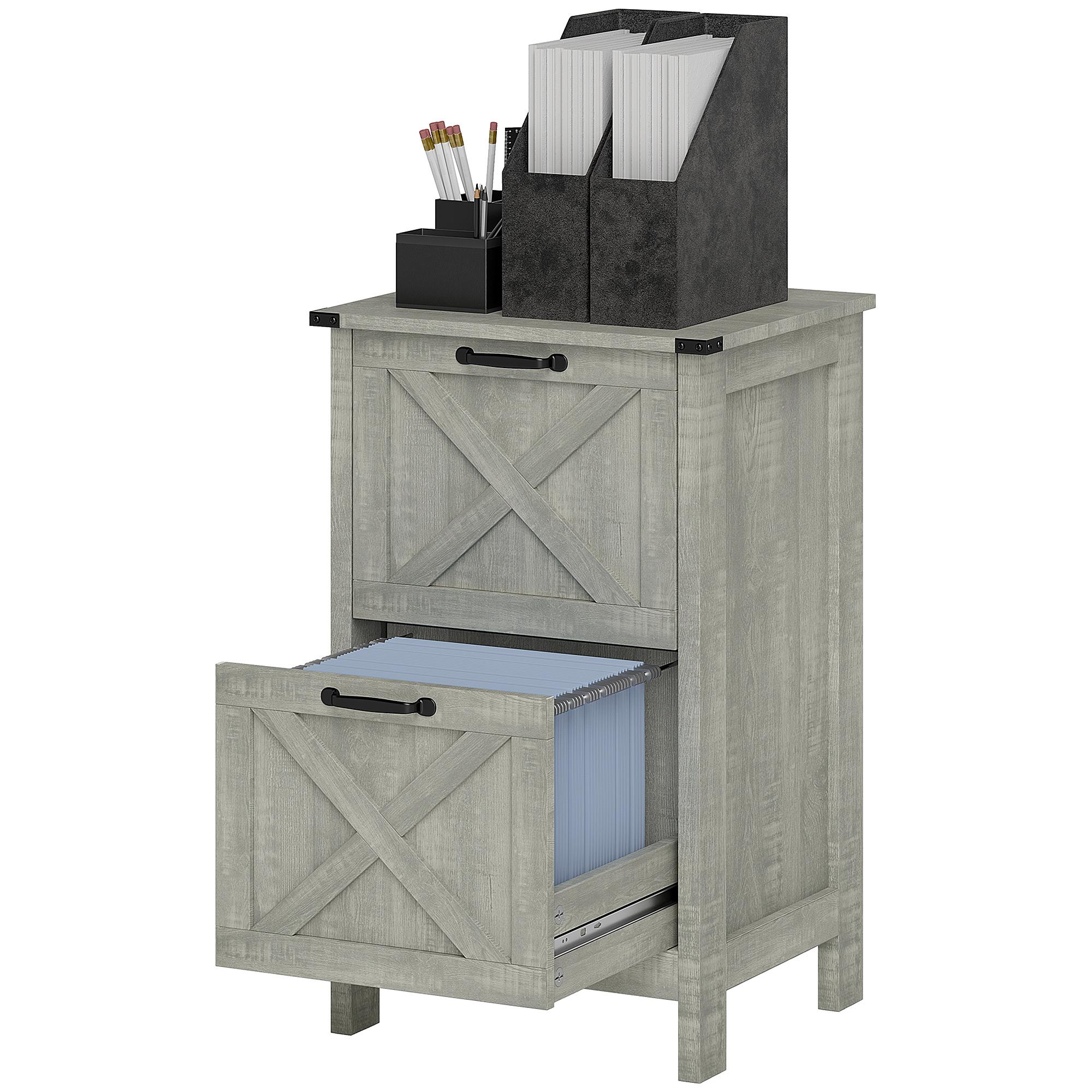Stone Grey Two Drawer Cabinet with Adjustable Bars
