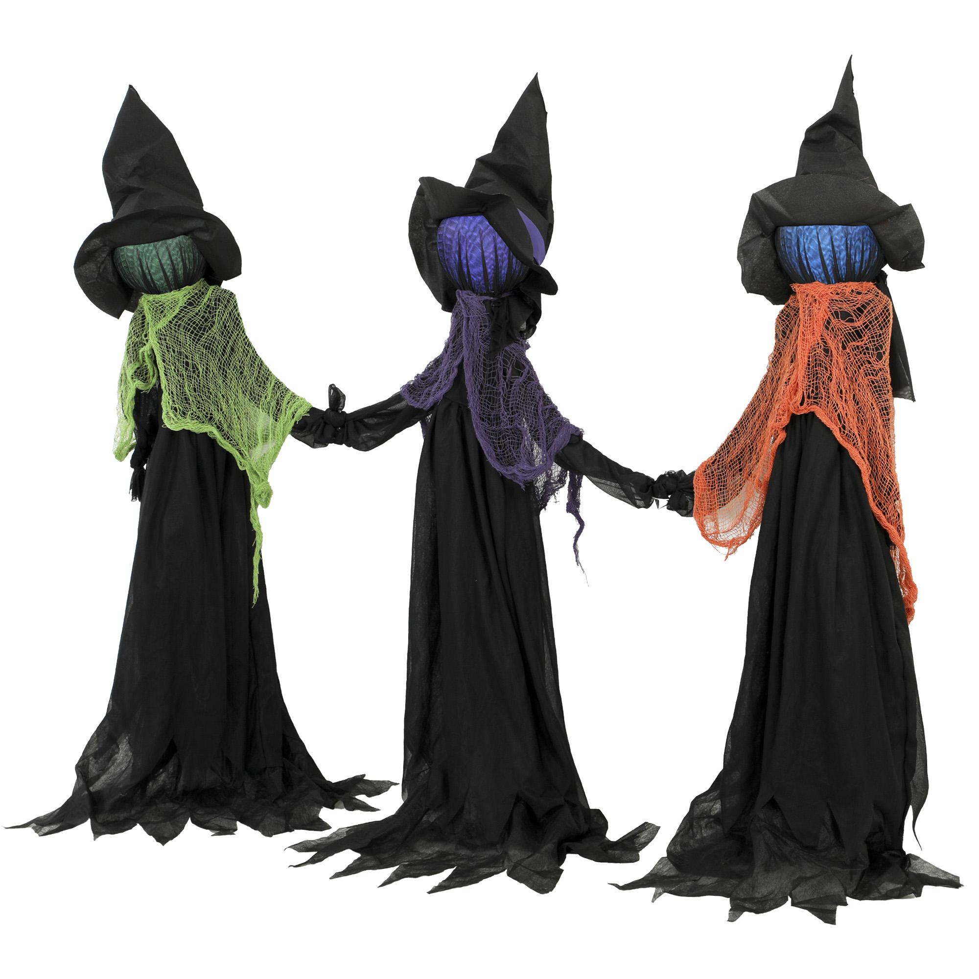 47 Inch Witch Trio Stake with Multicolour Lights