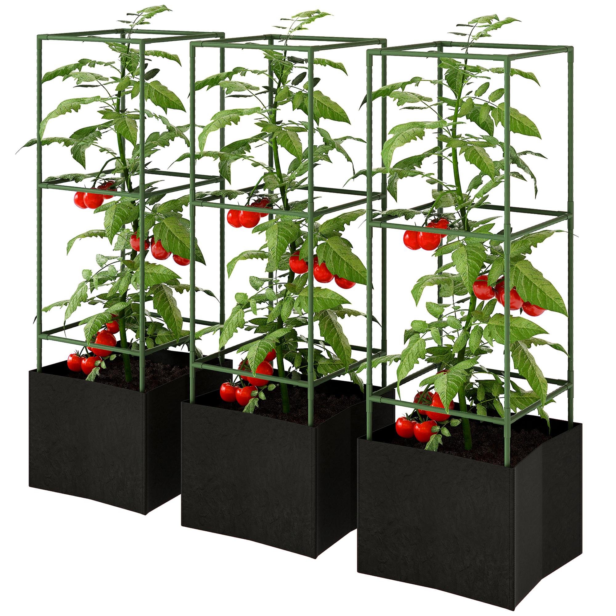 Green 13.5 Gallon Tomato Cage Set, Adjustable Support