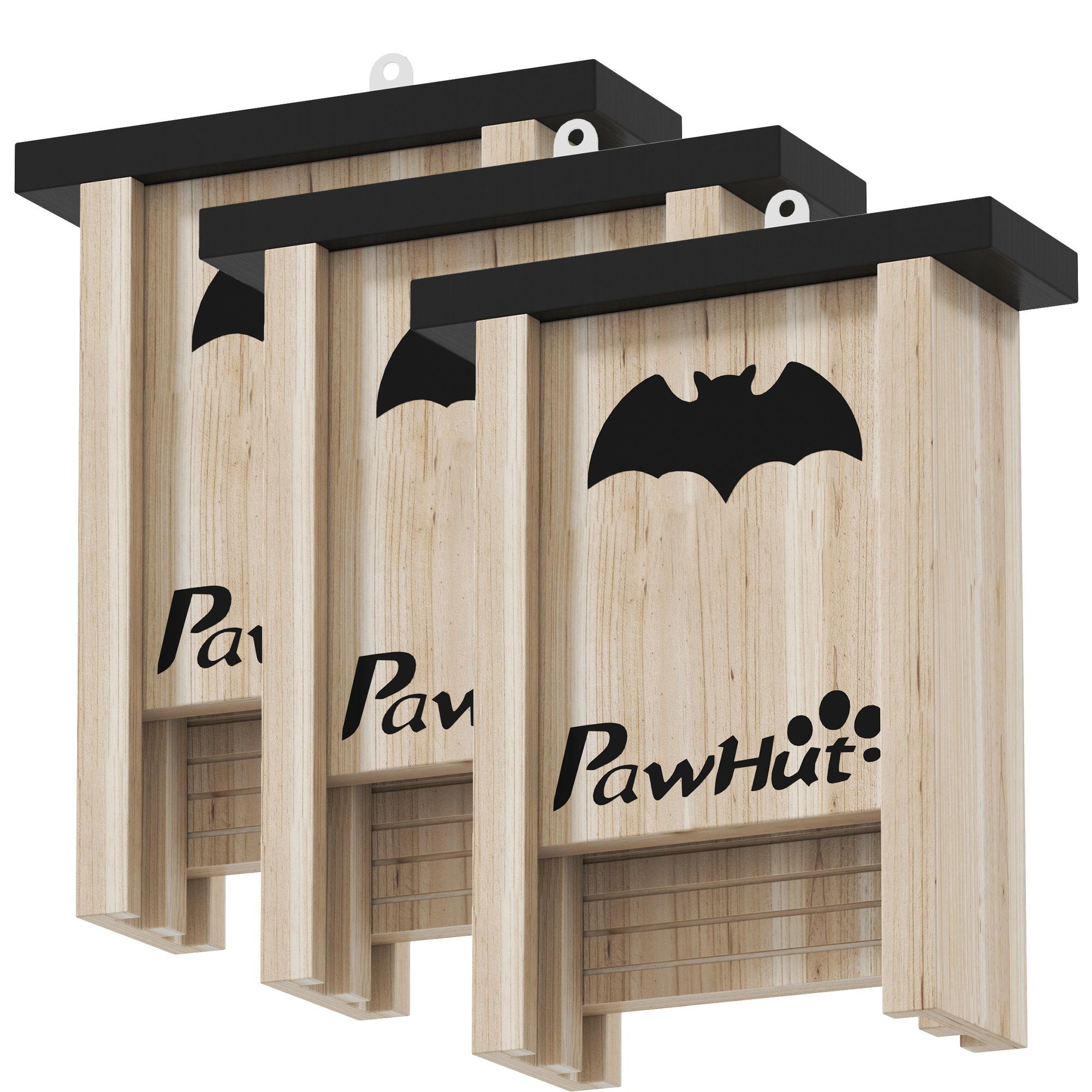 Fir Wood Bat Houses with Grooved Landing Pads for Outdoor Use