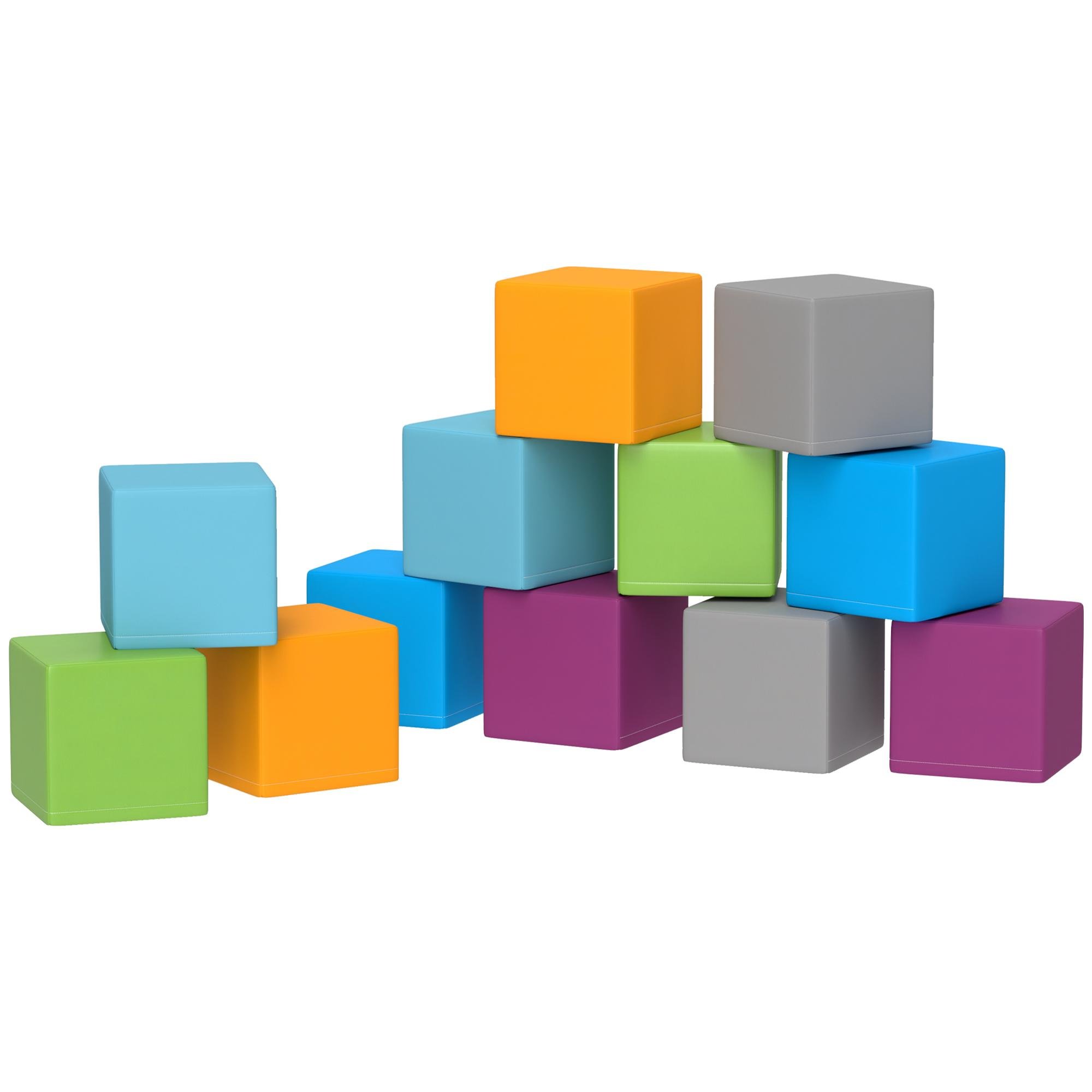 Multi Colour Foam Blocks, 12-Piece Toddler Play Set