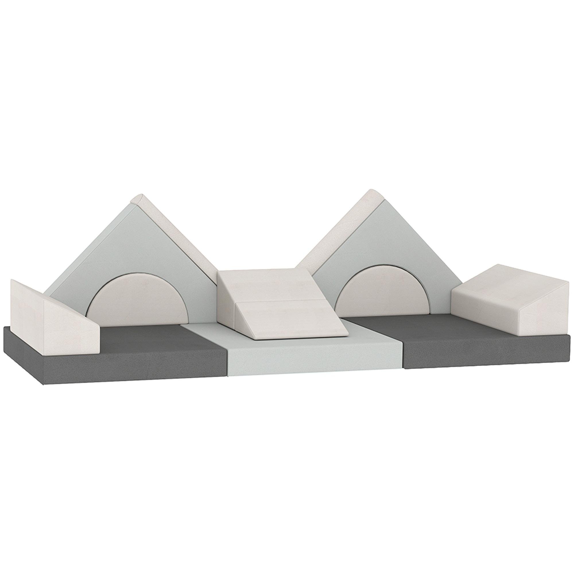 Grey Modular Foam Play Couch, 12-Piece Convertible Set