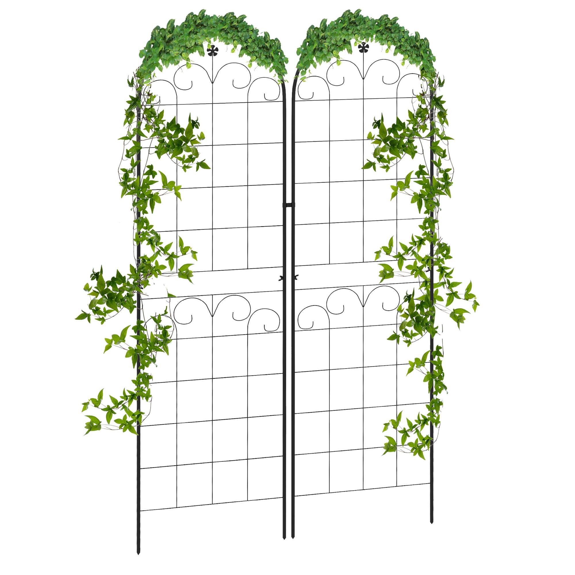 Black Laces Garden Trellis, 70.75-Inch Outdoor Support