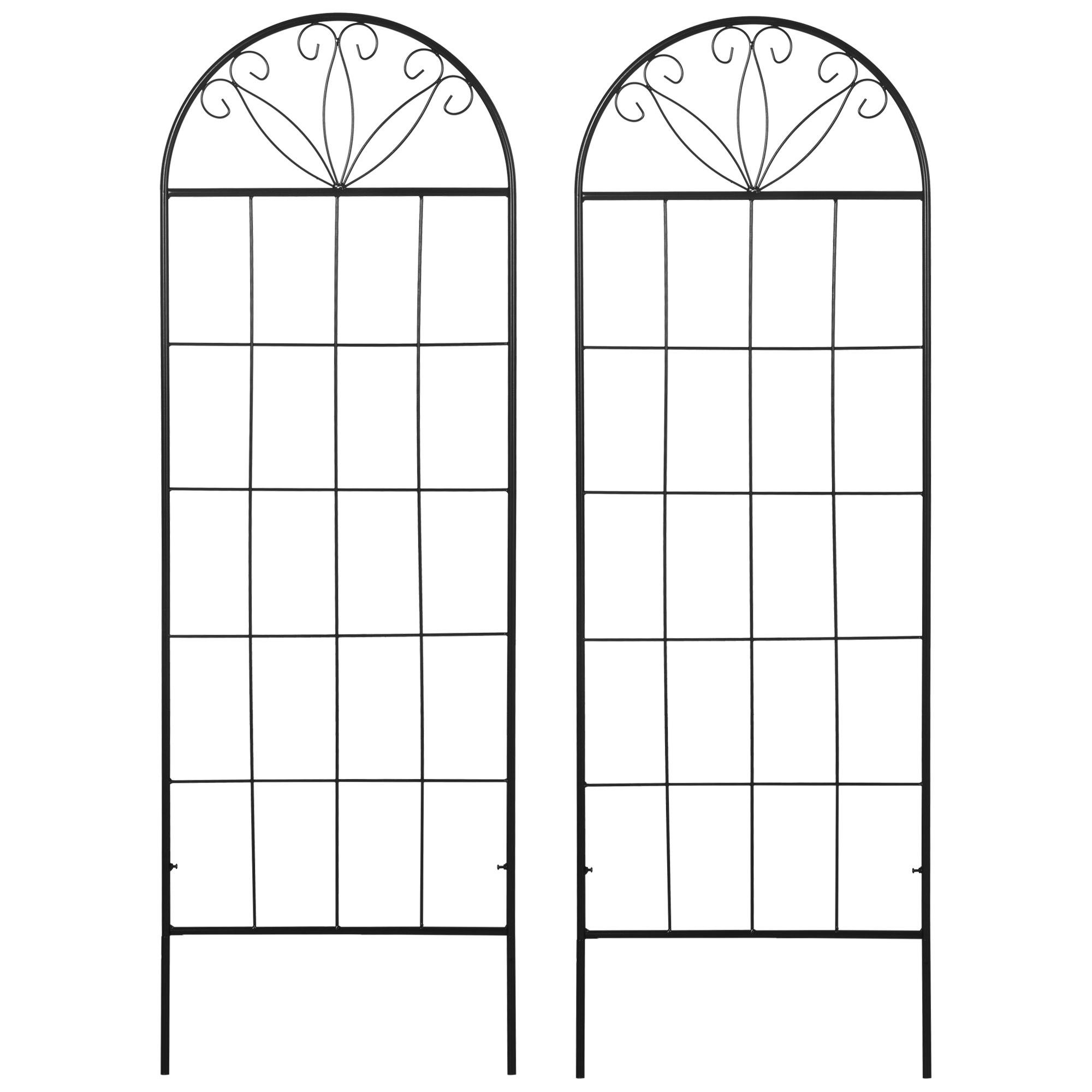 20 inch black garden trellis, Arched Grid, 2-Pack