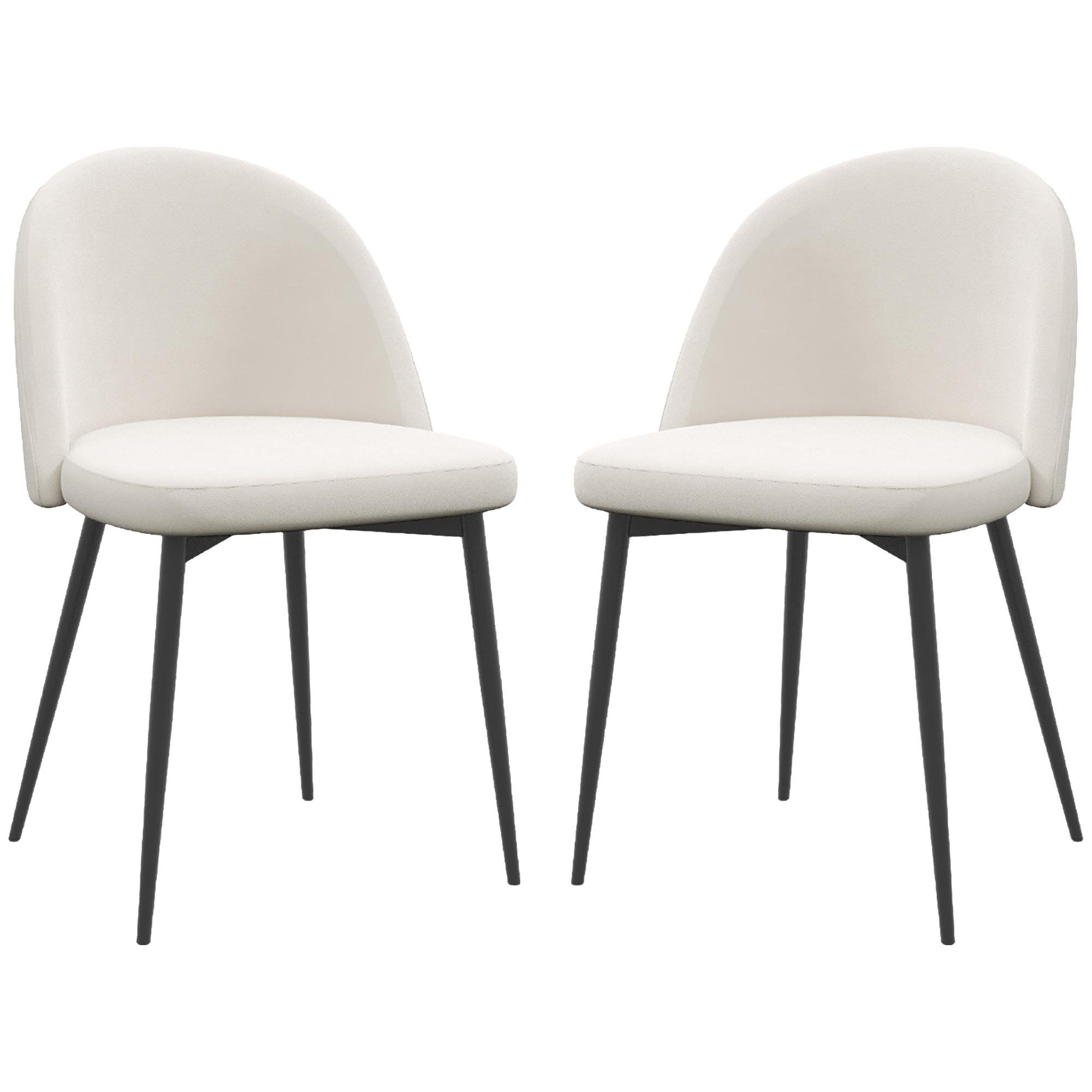 Blue Velvet-Touch Dining Chairs with Curved Backs