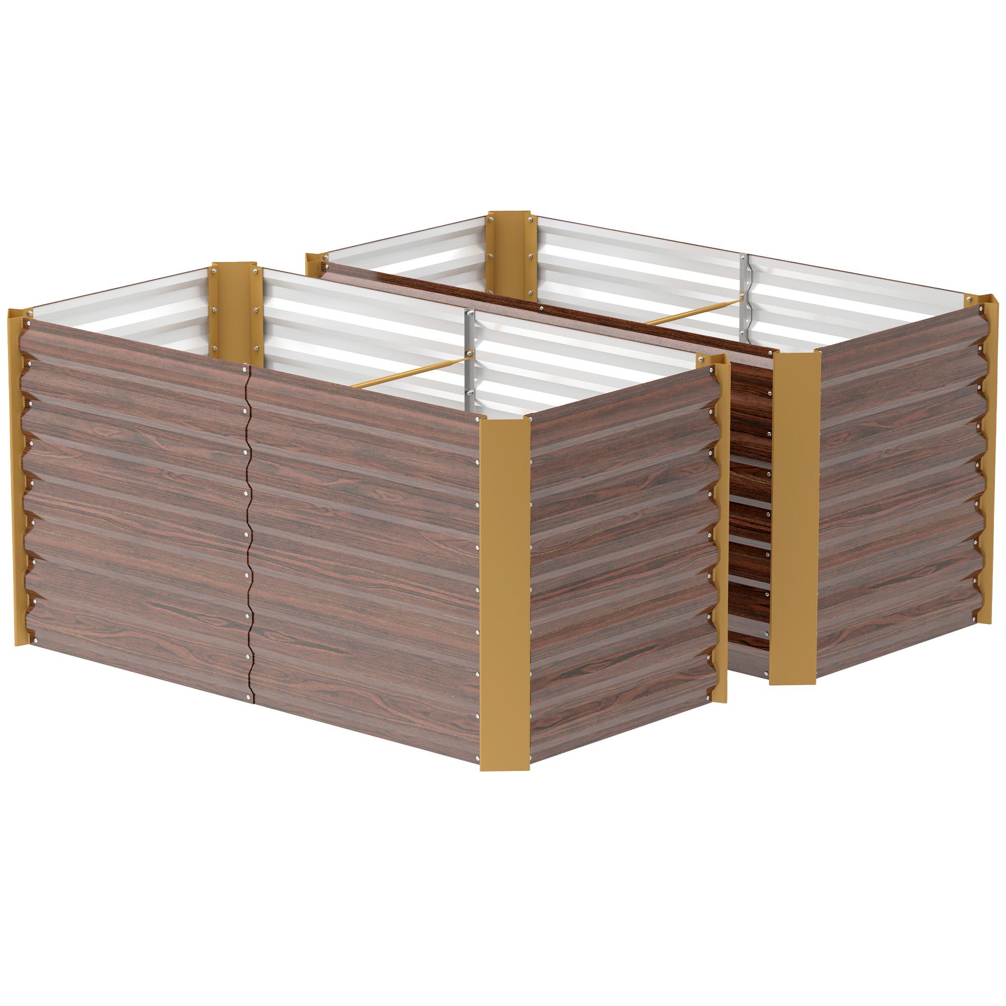 Brown Galvanised Steel Raised Bed, 4' x 2' x 2'