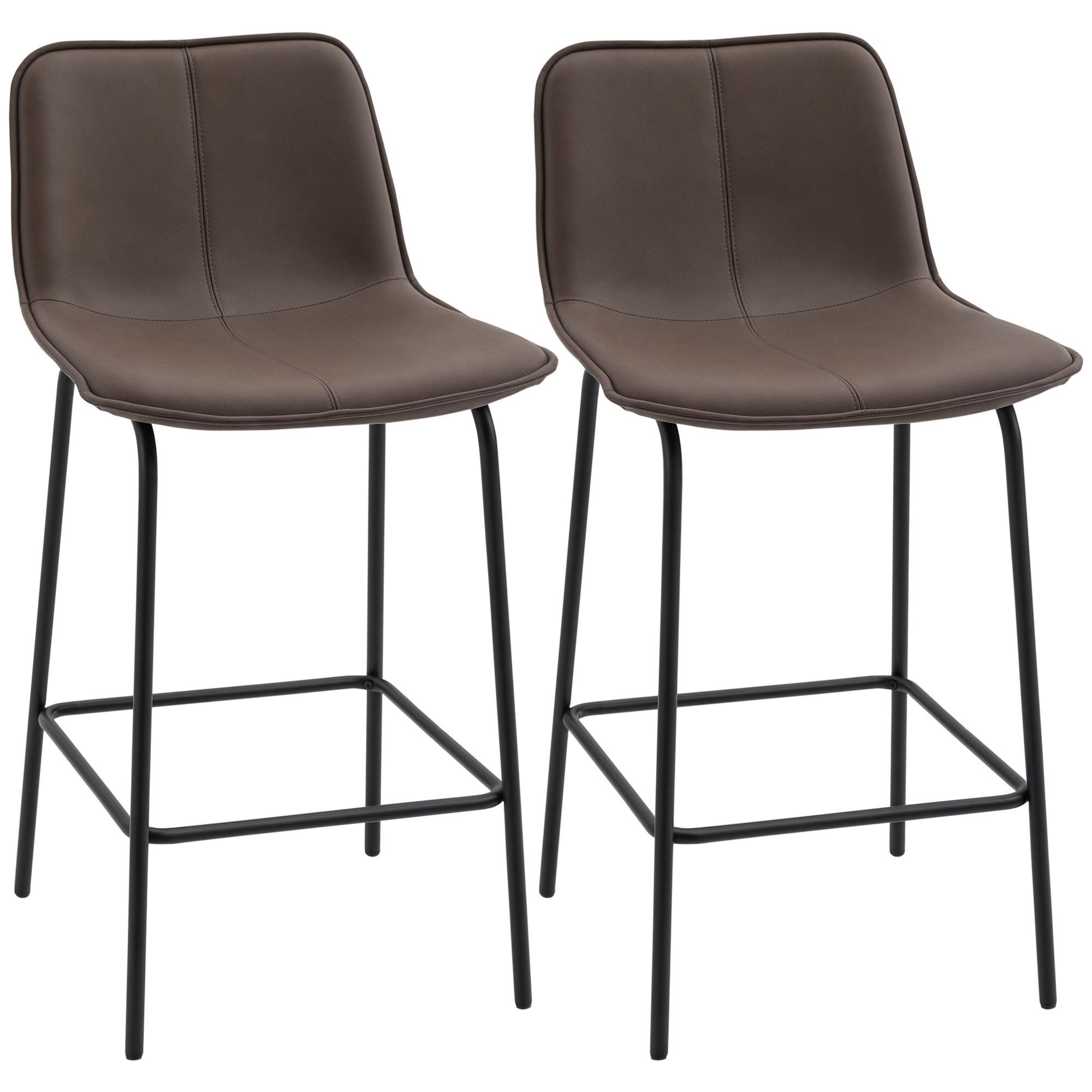 Coffee 26 Inch Counter Stools with Steel Legs