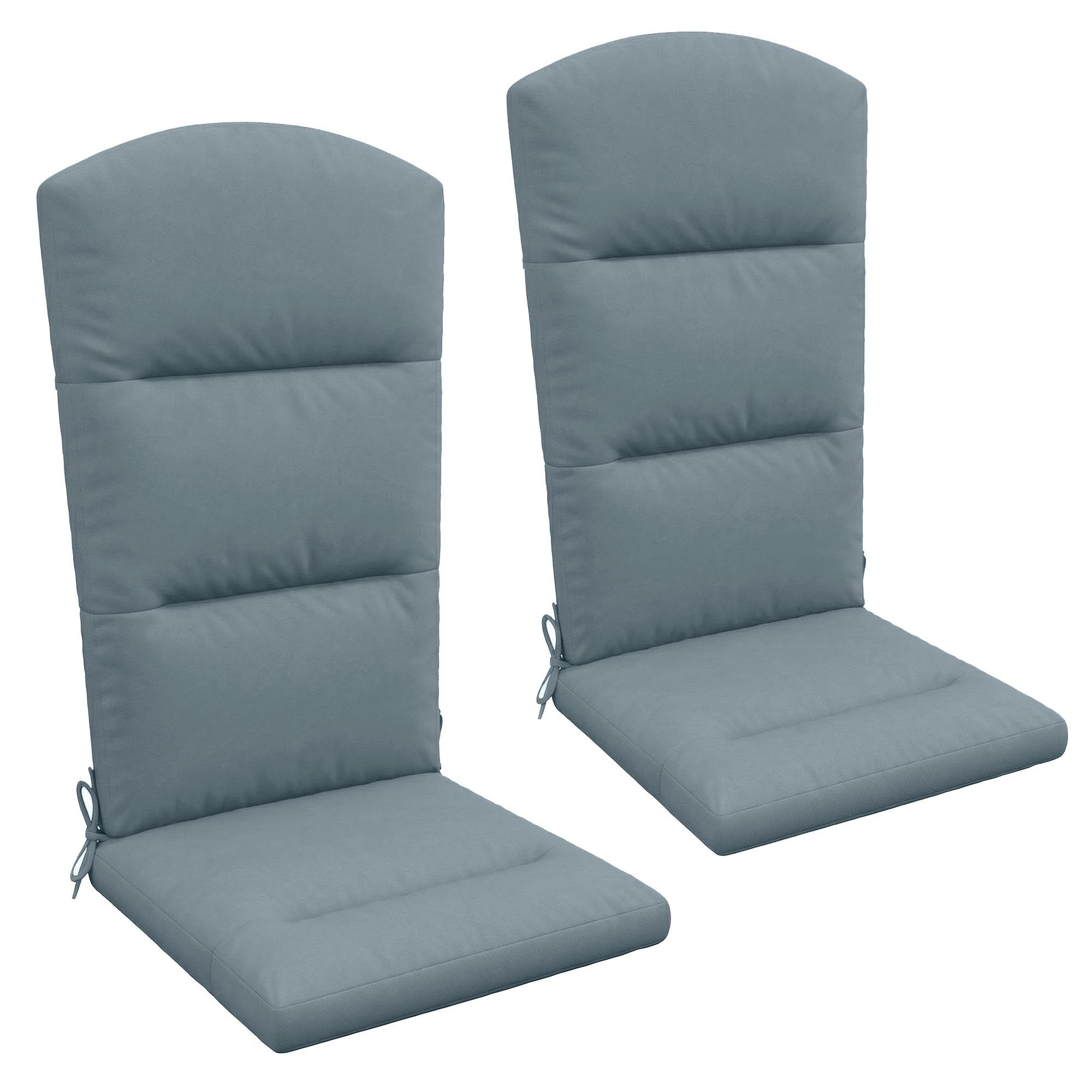 Dark Grey Adirondack Cushion Set with Back and Ties