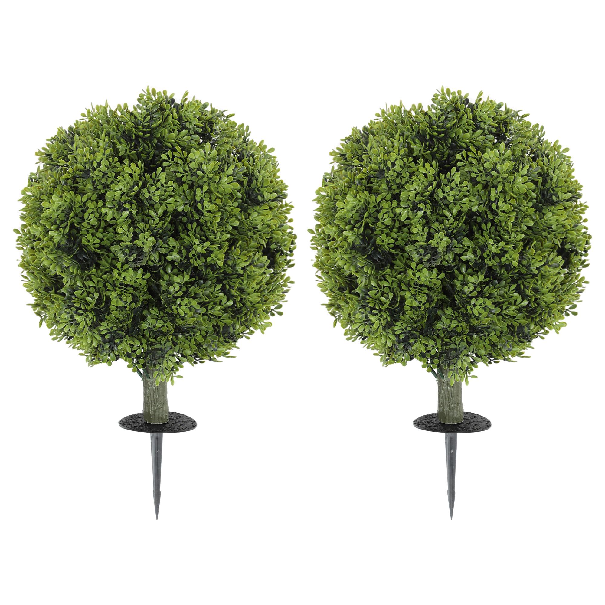 UV Resistant Boxwood Topiary Trees with Ground Stakes