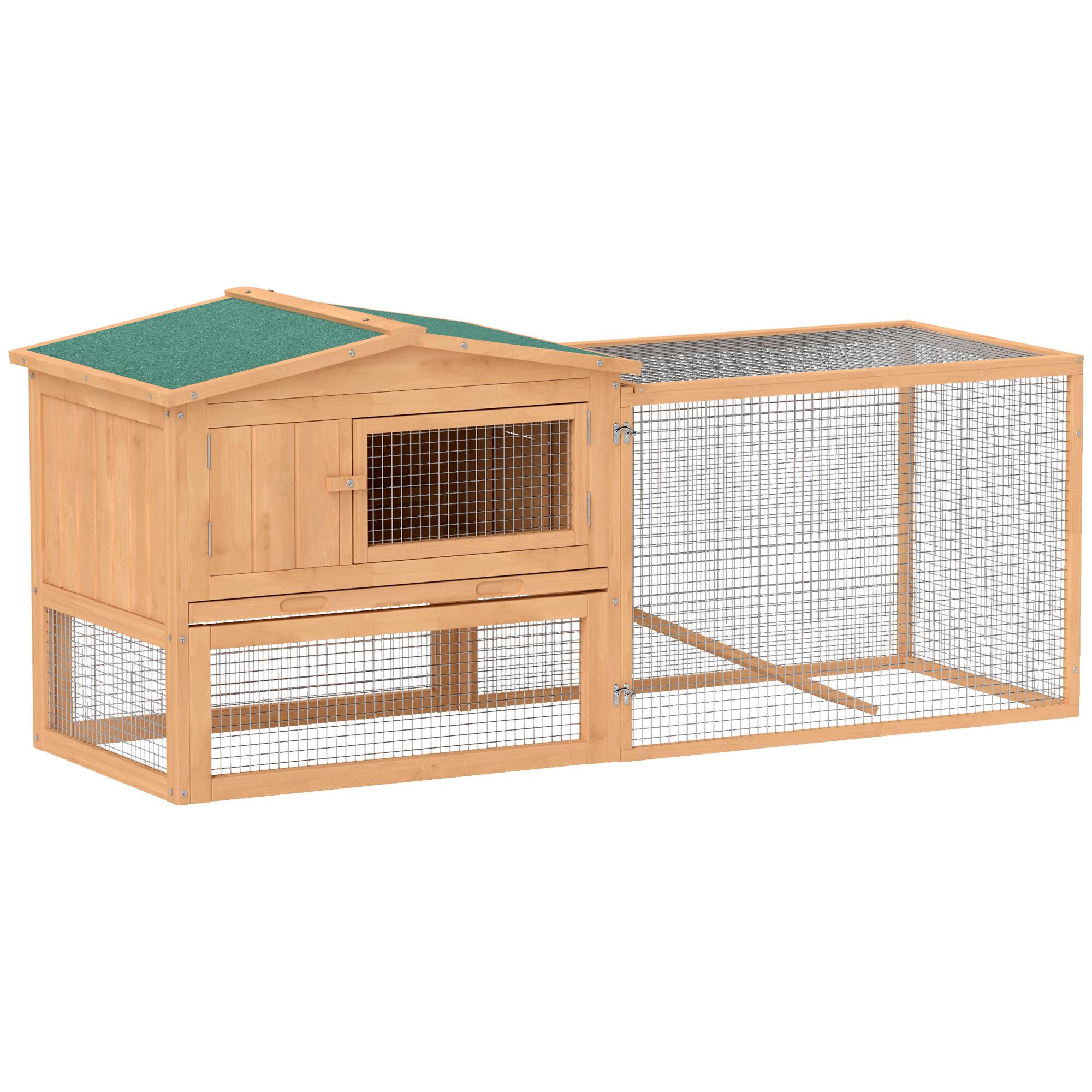 Red Fir Rabbit Hutch with Detachable Run, 158 cm