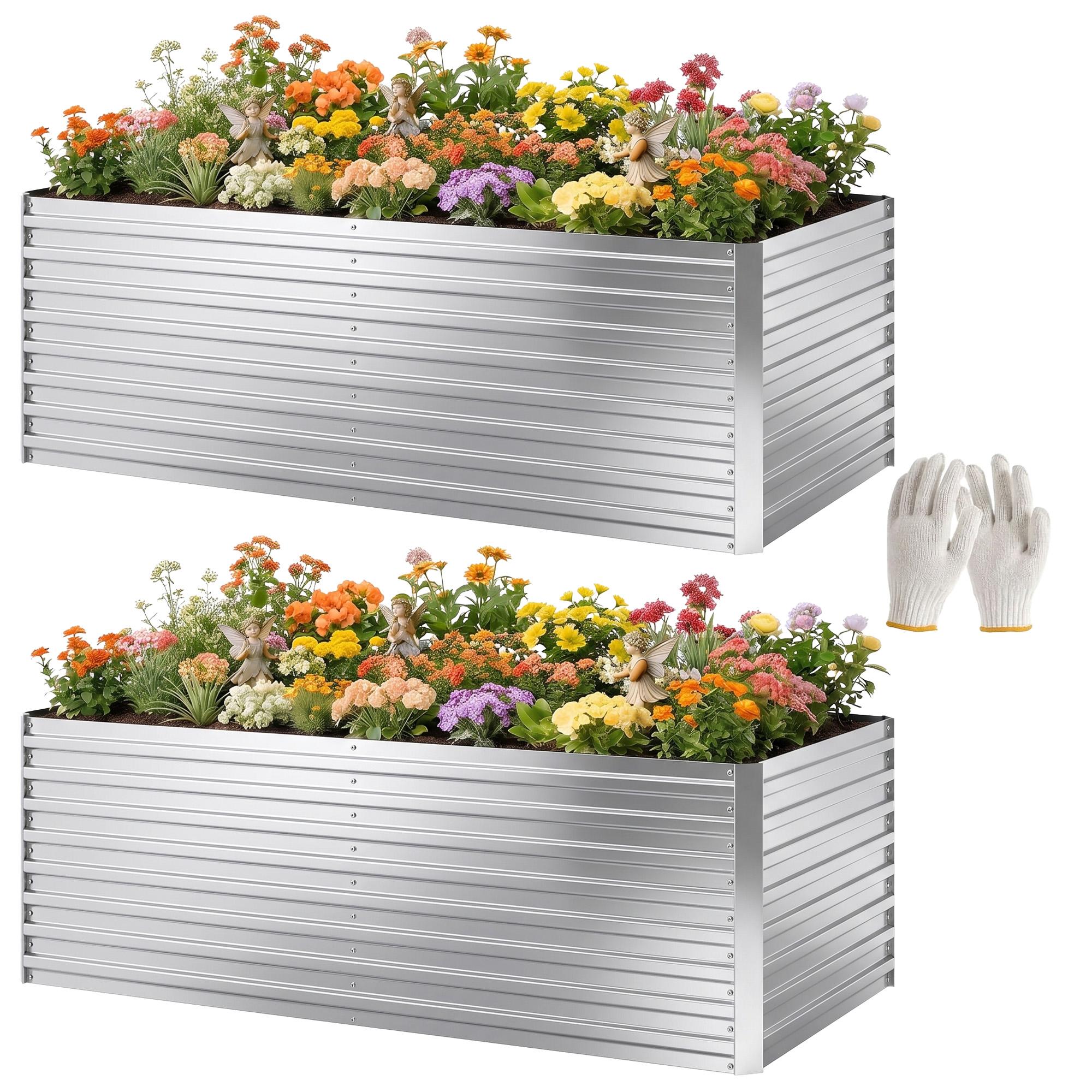 Silver Deep Planter Box, Extra-Deep 6' x 3' Garden Bed