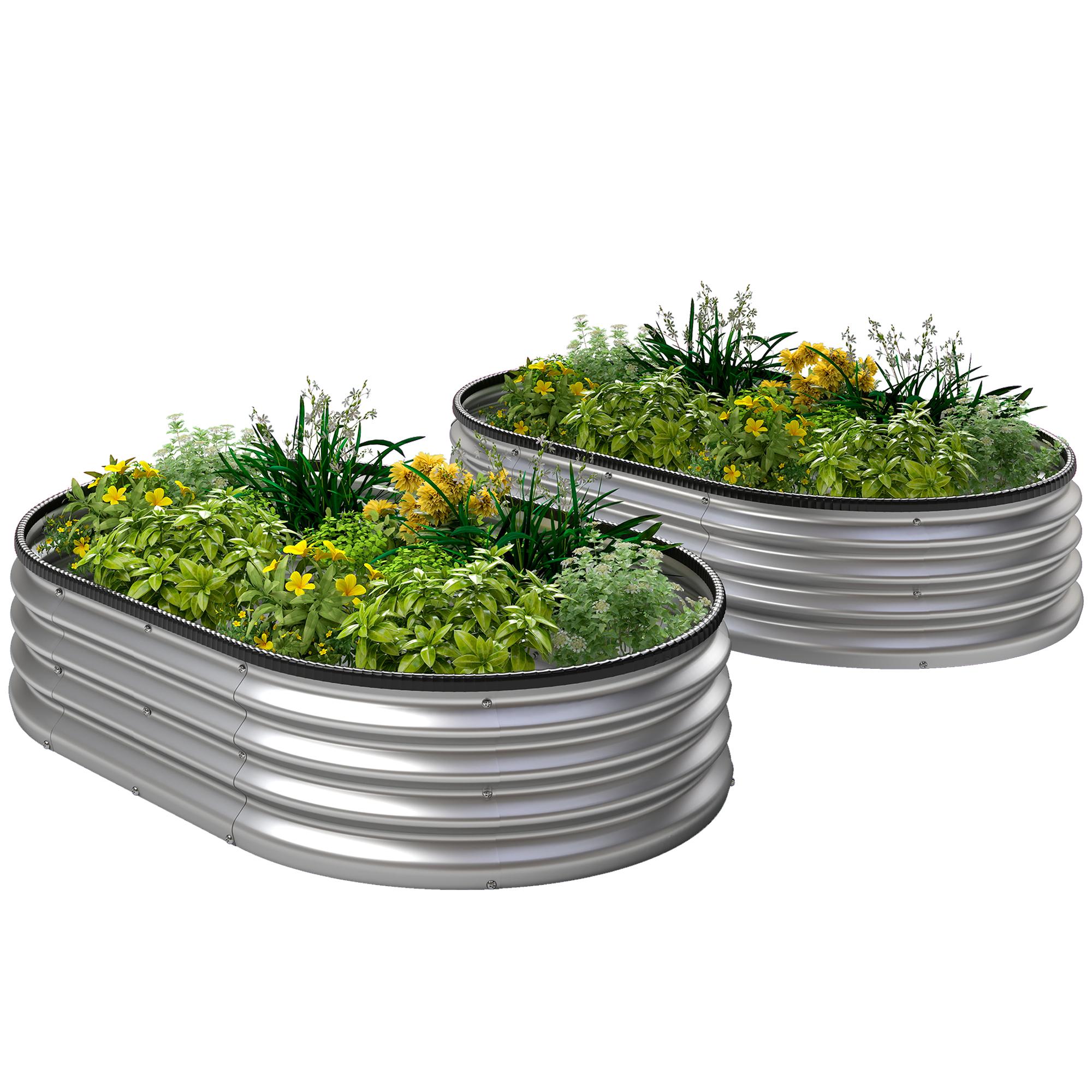 Silver Modular Garden Bed Set, 5 x 3 x 1 ft