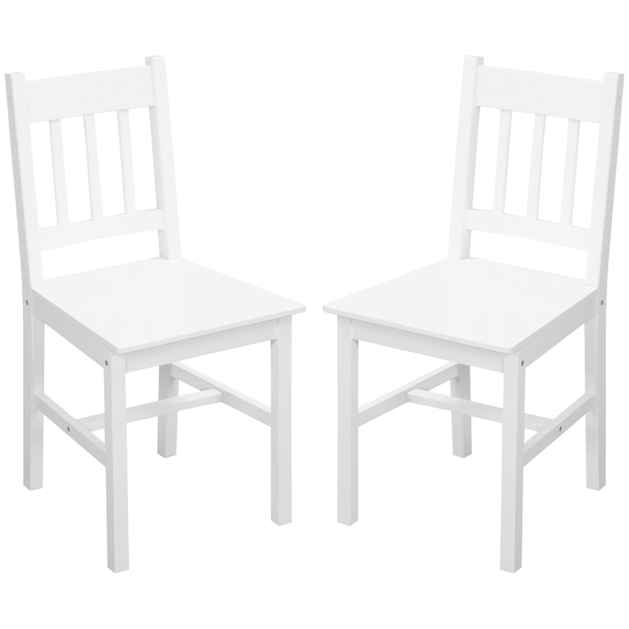 White Pine Dining Chairs, Slat Back Set of 2