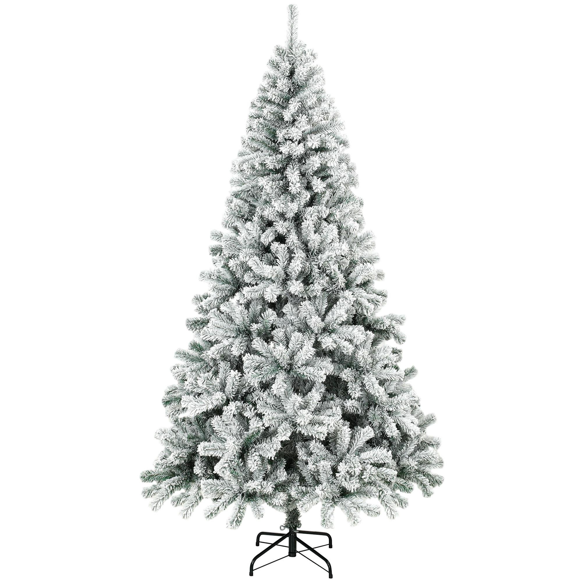 6ft Flocked Fir Christmas Tree with 650 Snow-Dusted Tips