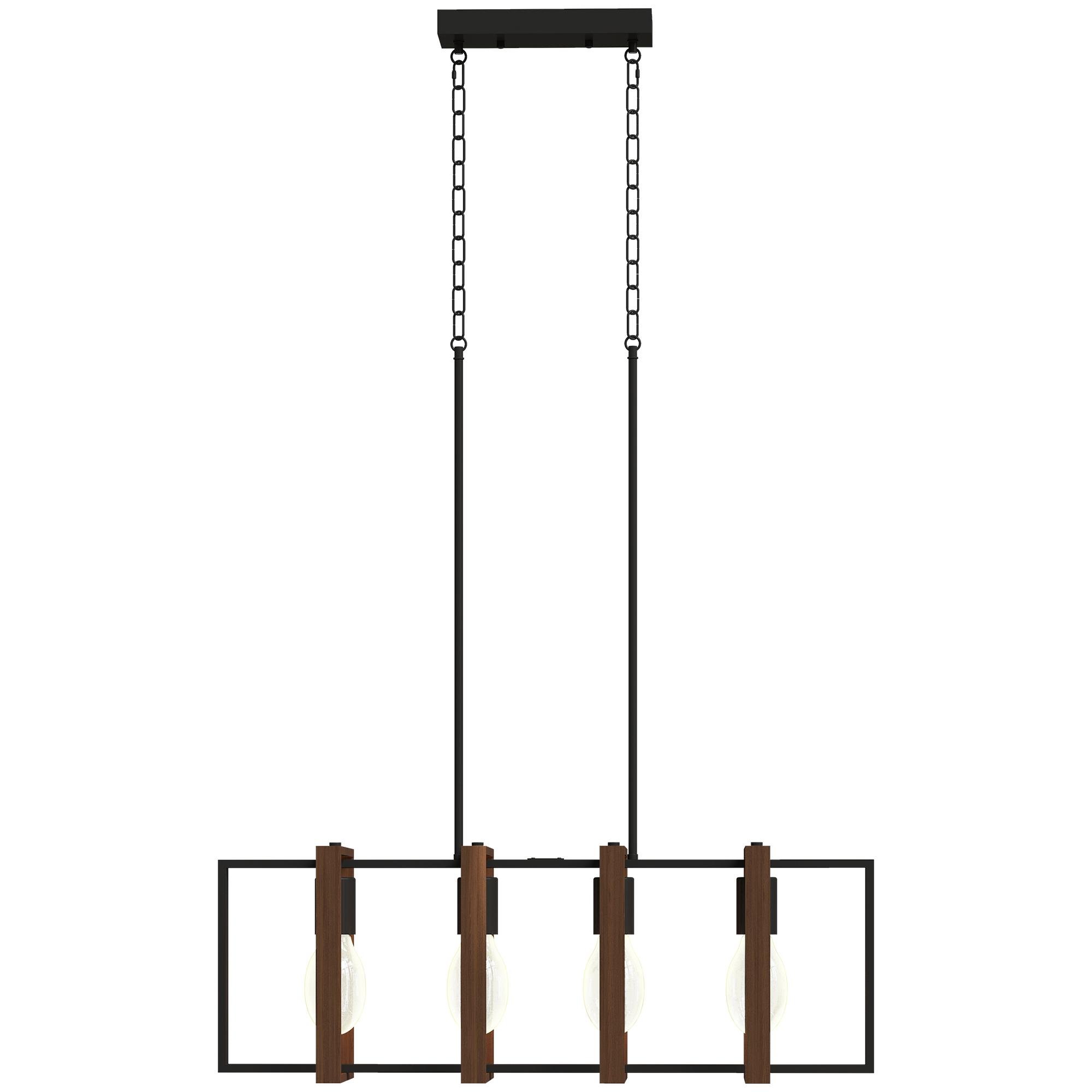 Walnut Kitchen Island Pendant with Rotating Wood Frames