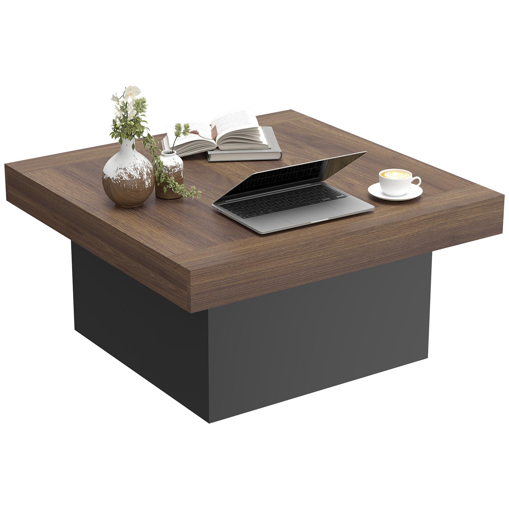 Walnut LED Coffee Table with 16 Colours for Living Rooms