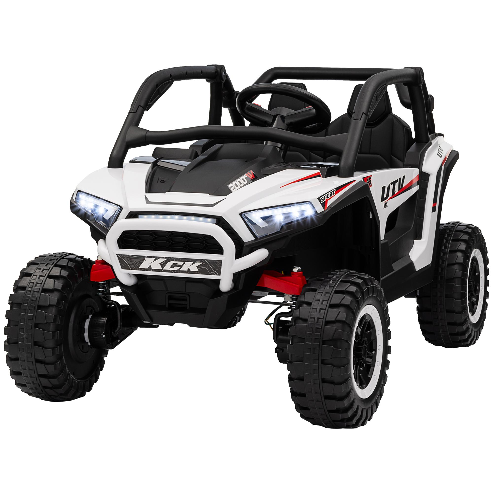 White 24V Two Seat UTV with Remote Control