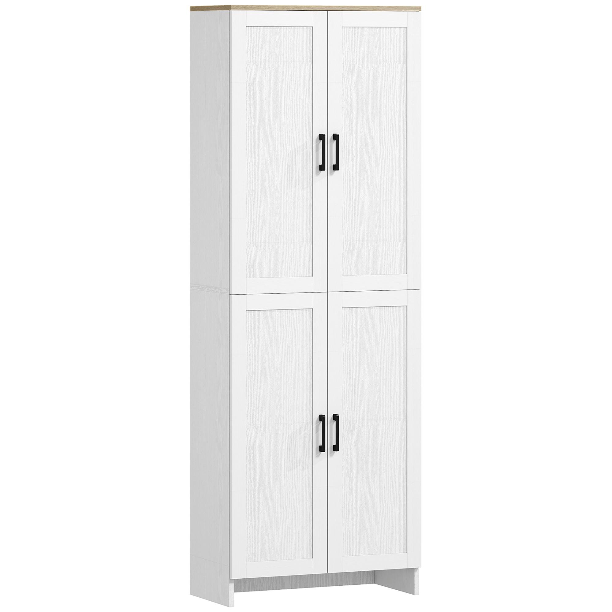 White 67 inch pantry cabinet with adjustable shelves