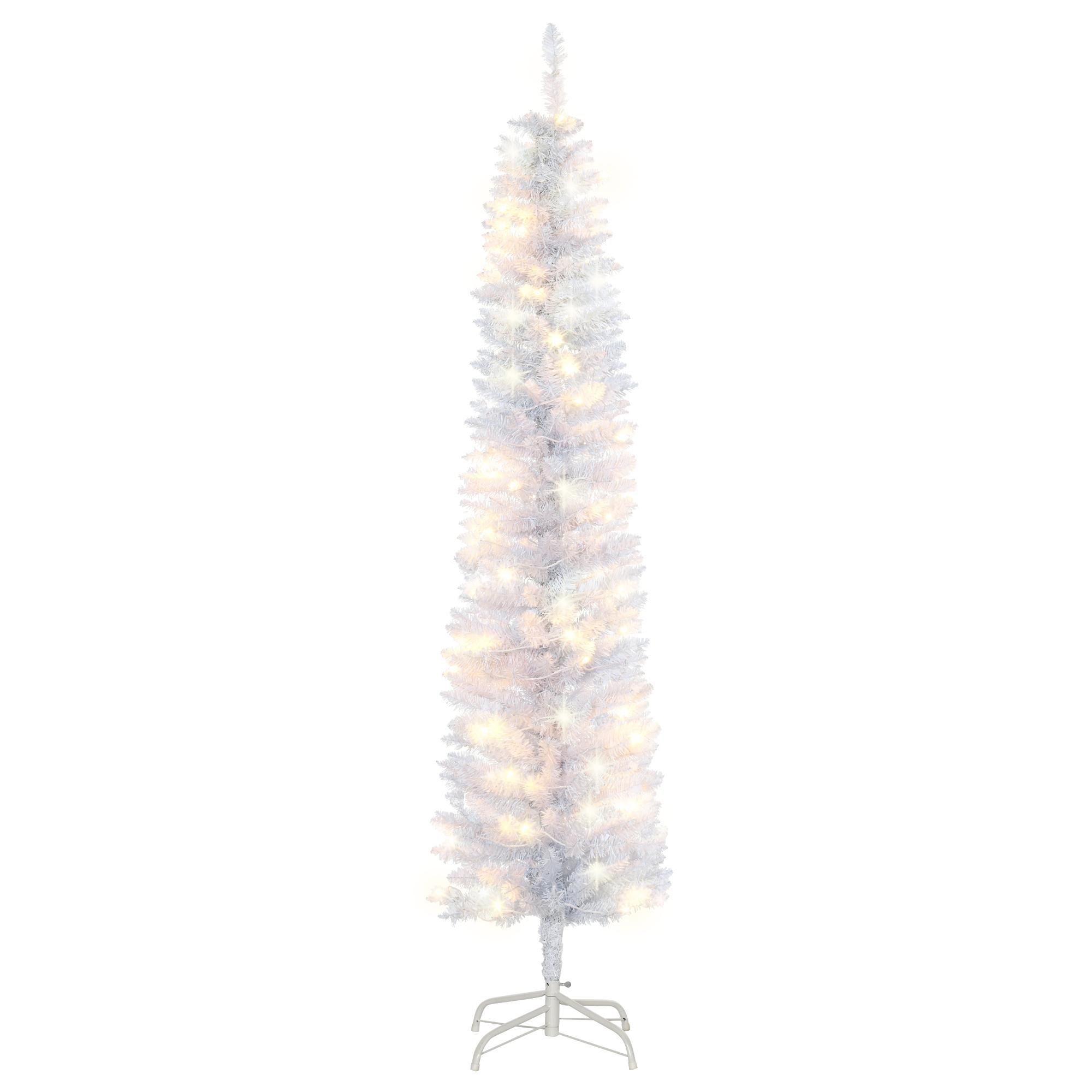 White LED Pencil Tree with 100 LED Lights, 6 ft
