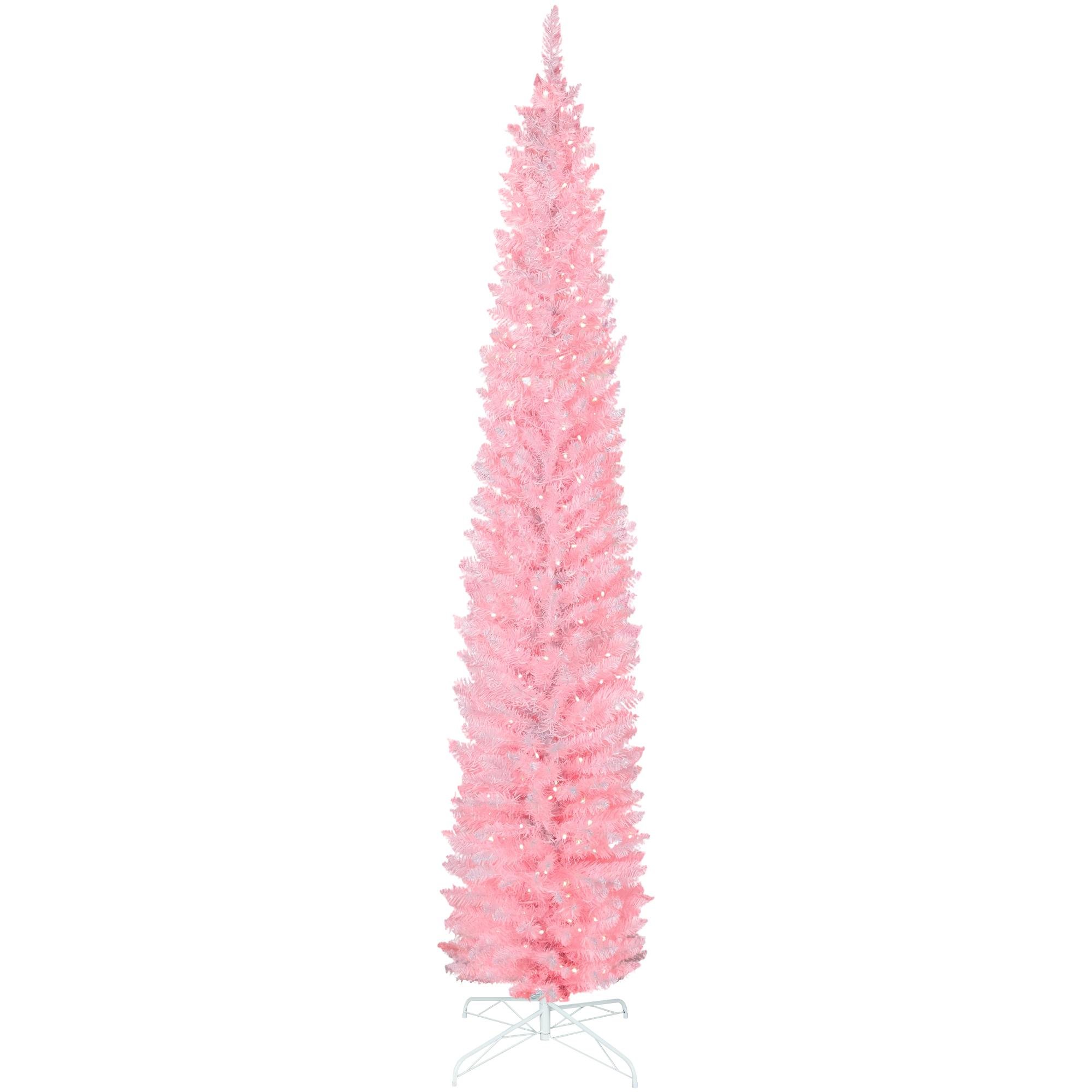 9 ft white prelit tree with DIY LED lights