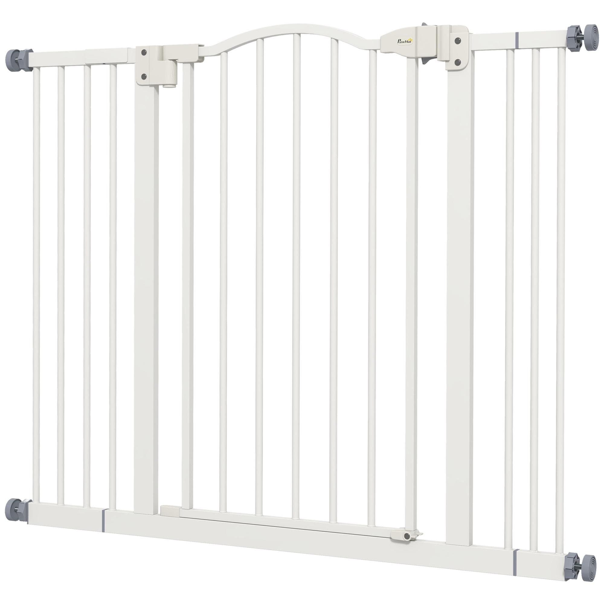 White 39 Inch Pressure Gate with Auto-Close Door
