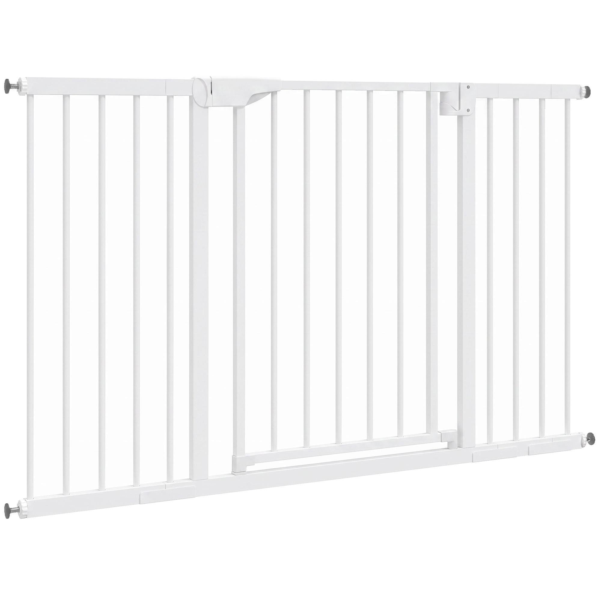 White Pressure Fit Pet Gate, 29.9"-51.2" Wide